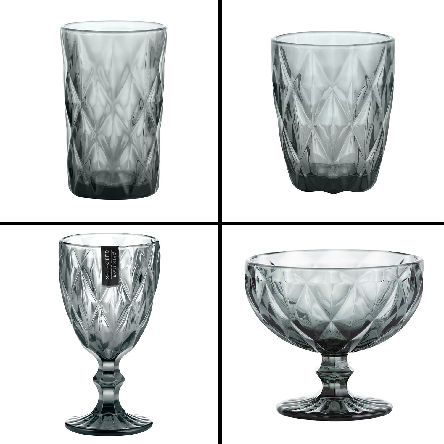Gemstone Diamond Ridges Wine Glasses Highball Glass Cocktail Mixer Bar