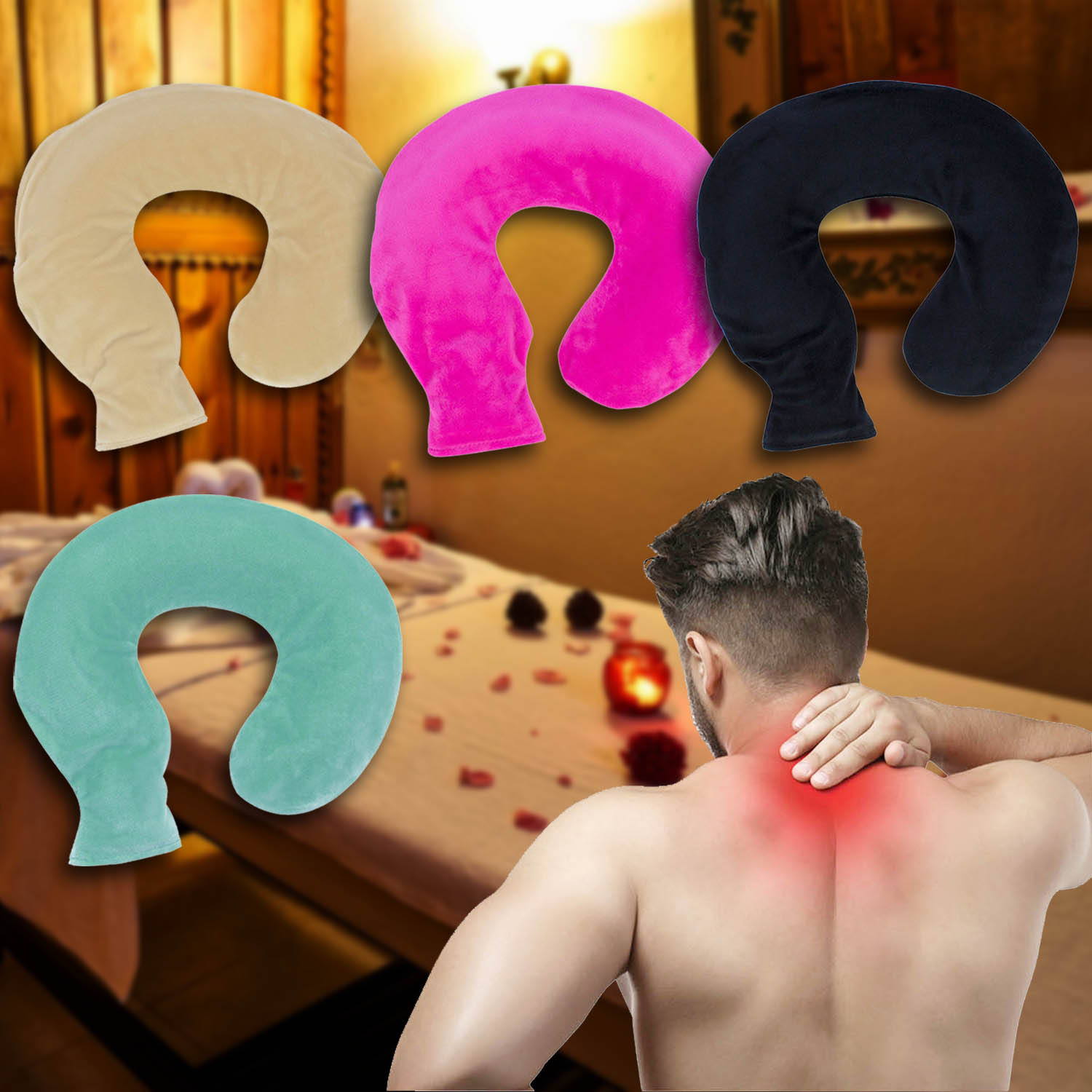 Neck and Shoulder Warmer Stress Pain Reliever Hot Water Bottle Warm Cover Fleece