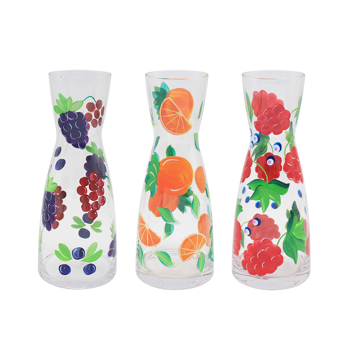 Hand Painted Glass Jug Carafe Water Juice Pitcher Cocktail Drinks Serving Jug 1L