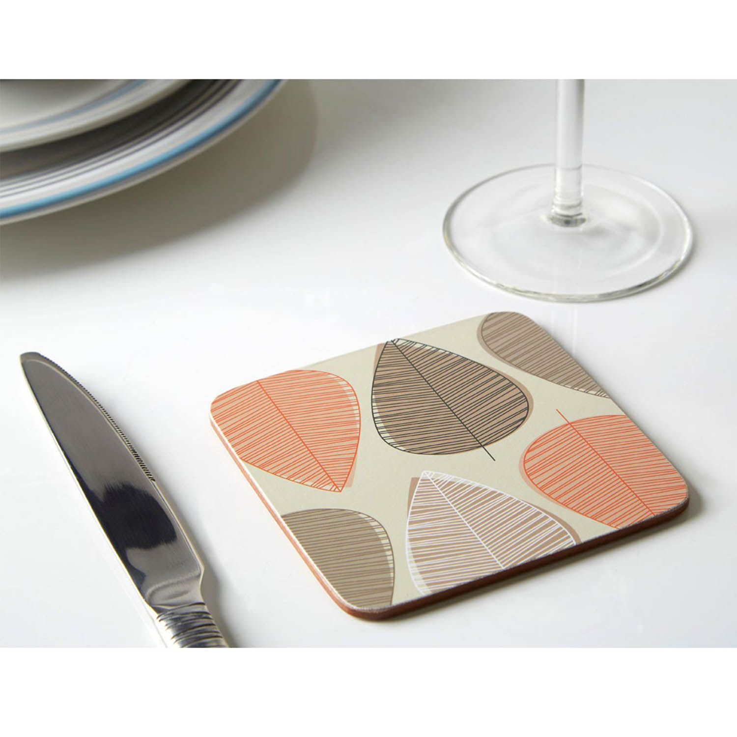 Kitchen Accessories Orange Leaf Oven Gloves Mitts Dinner Table Mats Coasters Set