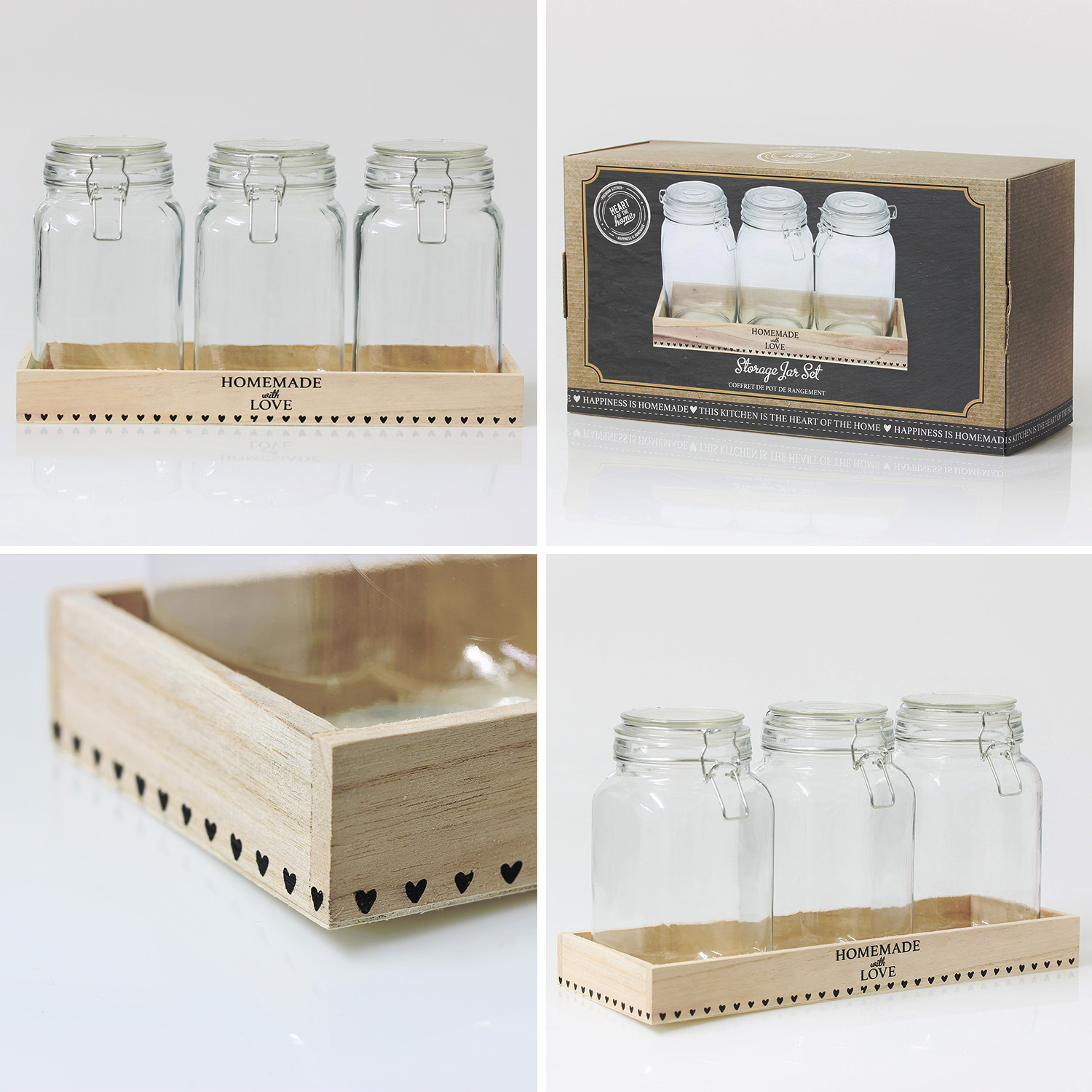 Sifcon Pickle Jam Preserve Jar Airtight Lid Glass Storage Jars Food Containers