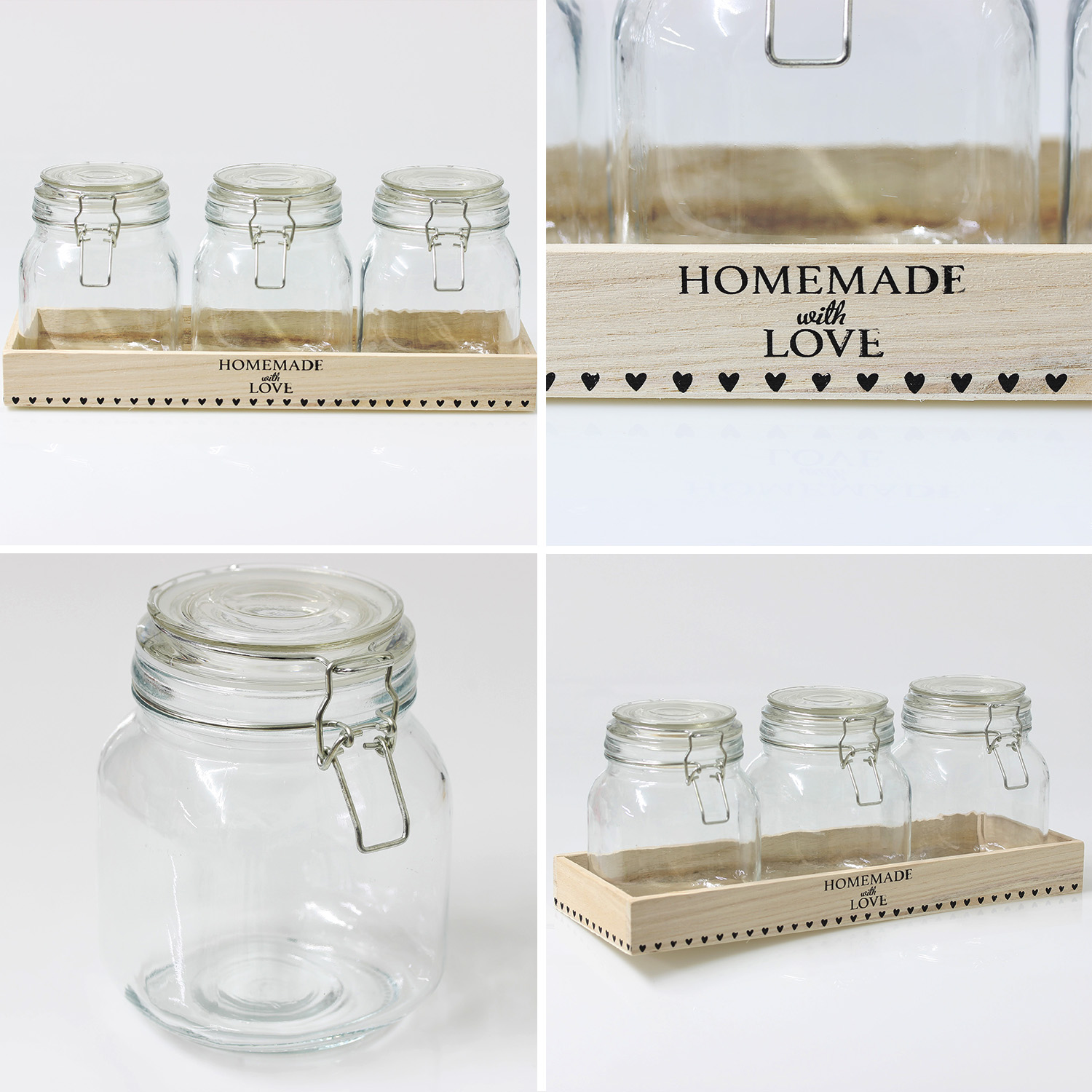 Sifcon Pickle Jam Preserve Jar Airtight Lid Glass Storage Jars Food Containers