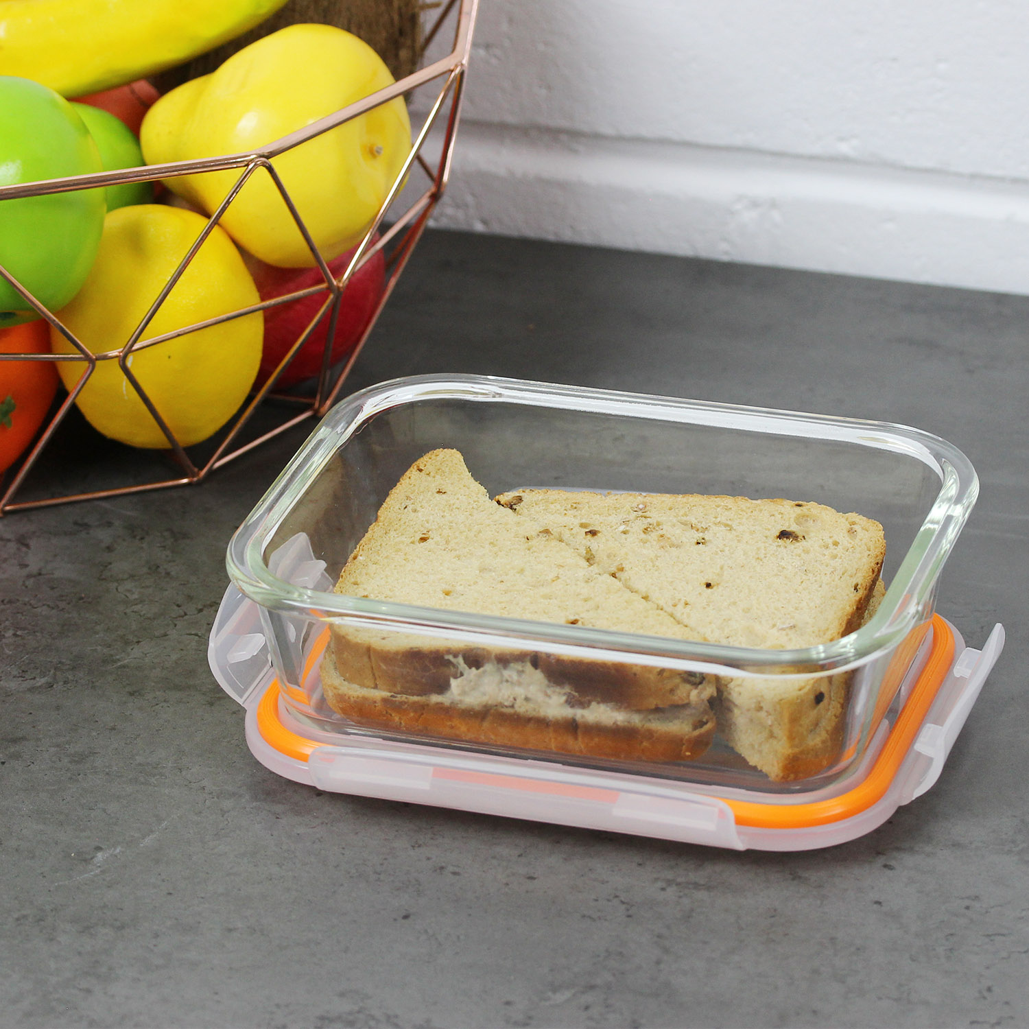 Freska Glass Food Storage Containers with BPA Free Airtight Lid Lunch Box Bento - Picture 22 of 47