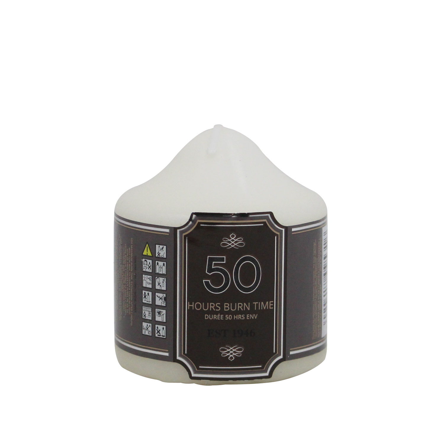 Thick Round White Classic Church Pillar Table Candles Long Burn Time