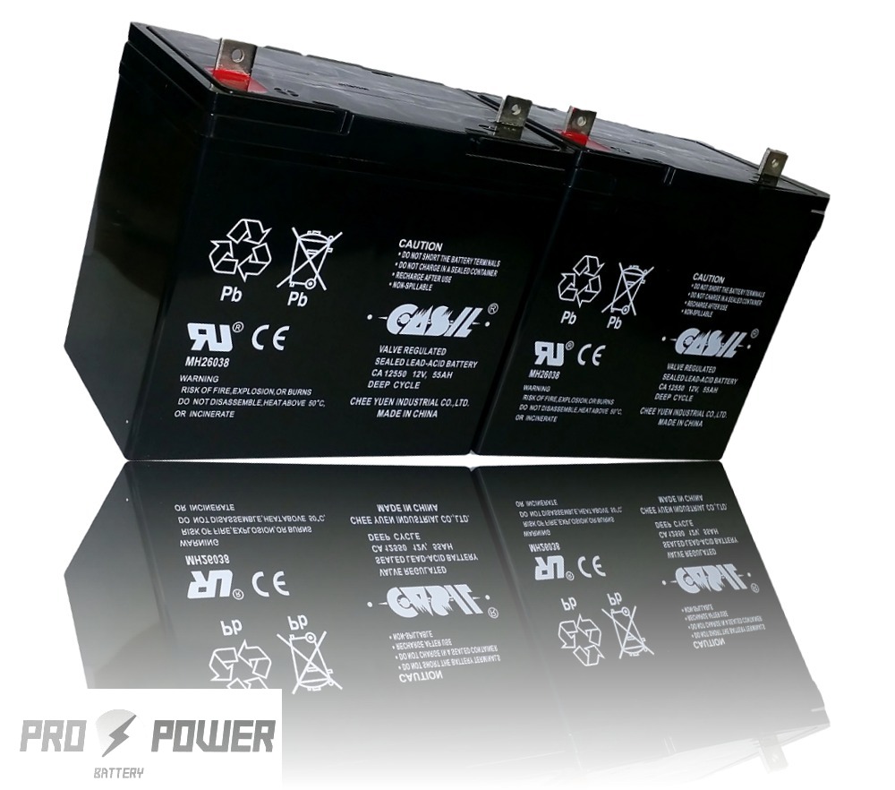 (2) Casil 12v 55ah for Jazzy Select 14 XL Jet 1 HD 2 10 12 Power Chair