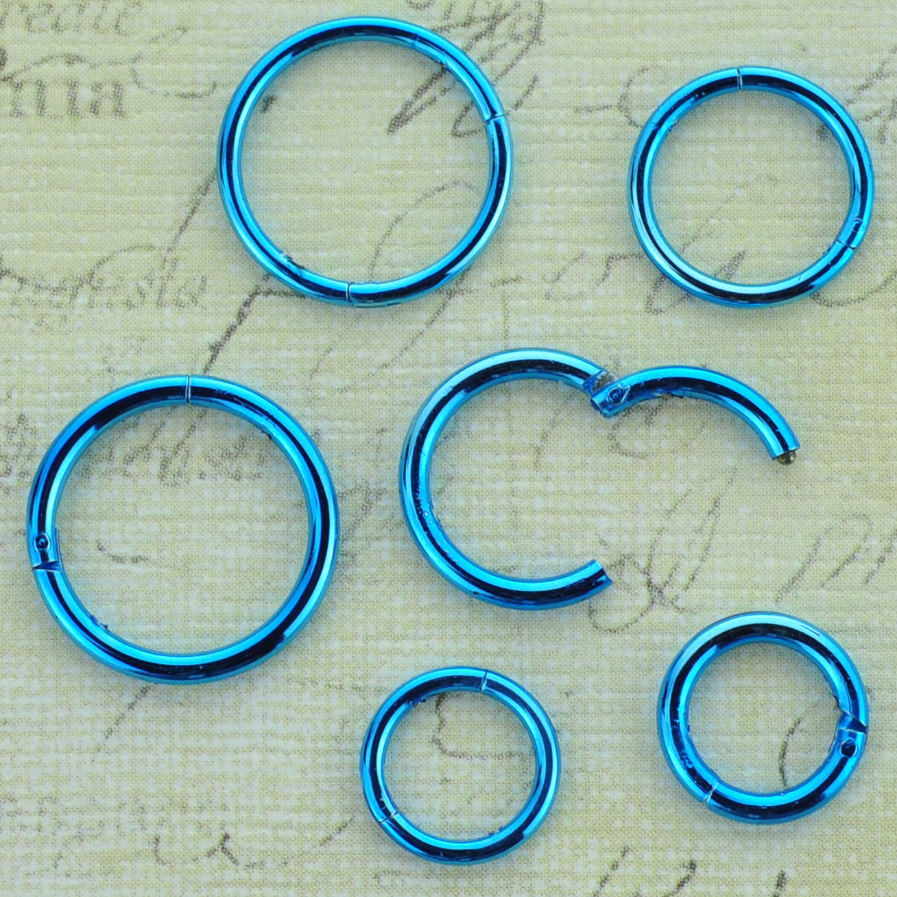 Segment CBR Captive Bead Ring Titanium Plated Stainless Steel Lip Nipple Earring