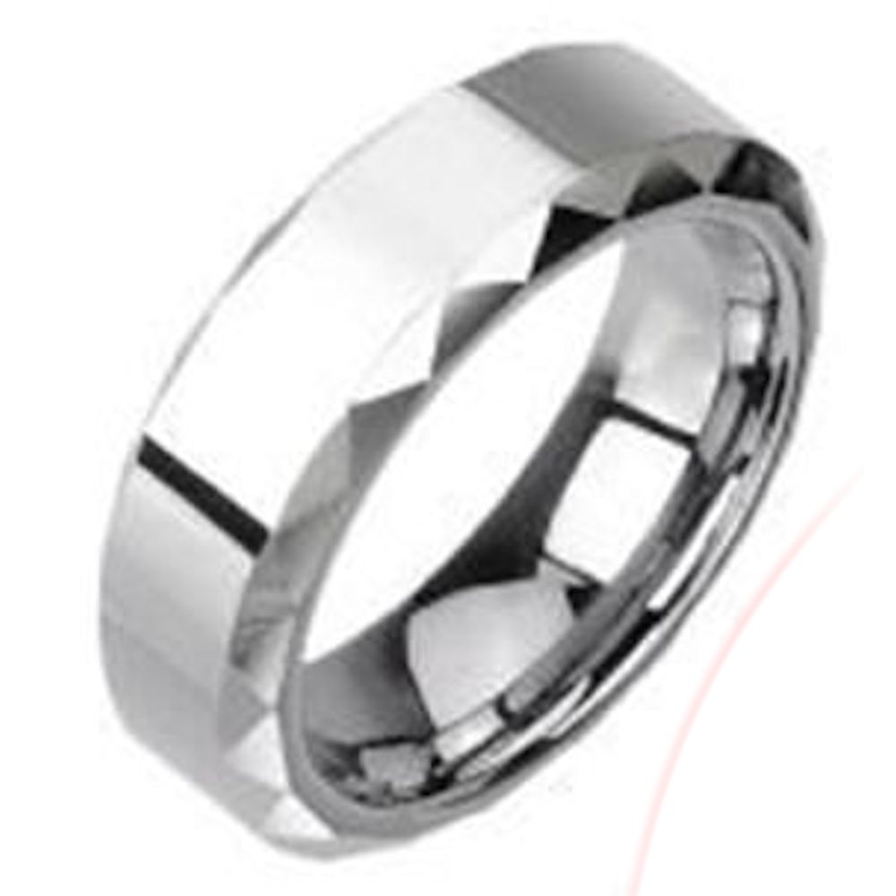 FD9N3B € 17,90 Fedina con centrale sfaccettato e i bordi lucidi in Argento