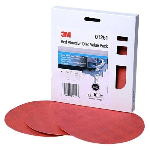 3M 01251 Stikit Red 6' P400 Grit Abrasive Disc Value Pack eBay