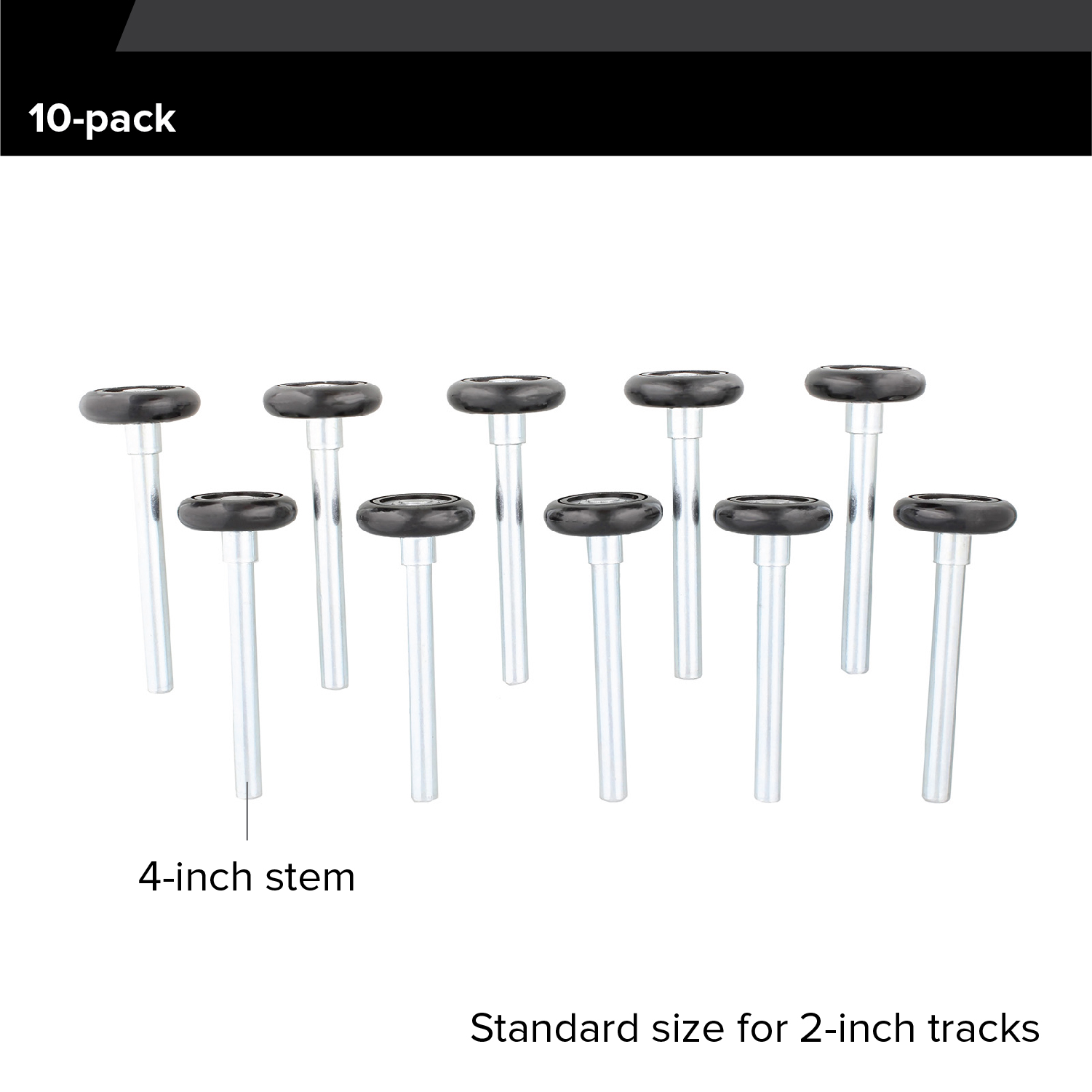 ABN Garage Door Rollers Nylon Garage Door Wheels Replacement Black 10