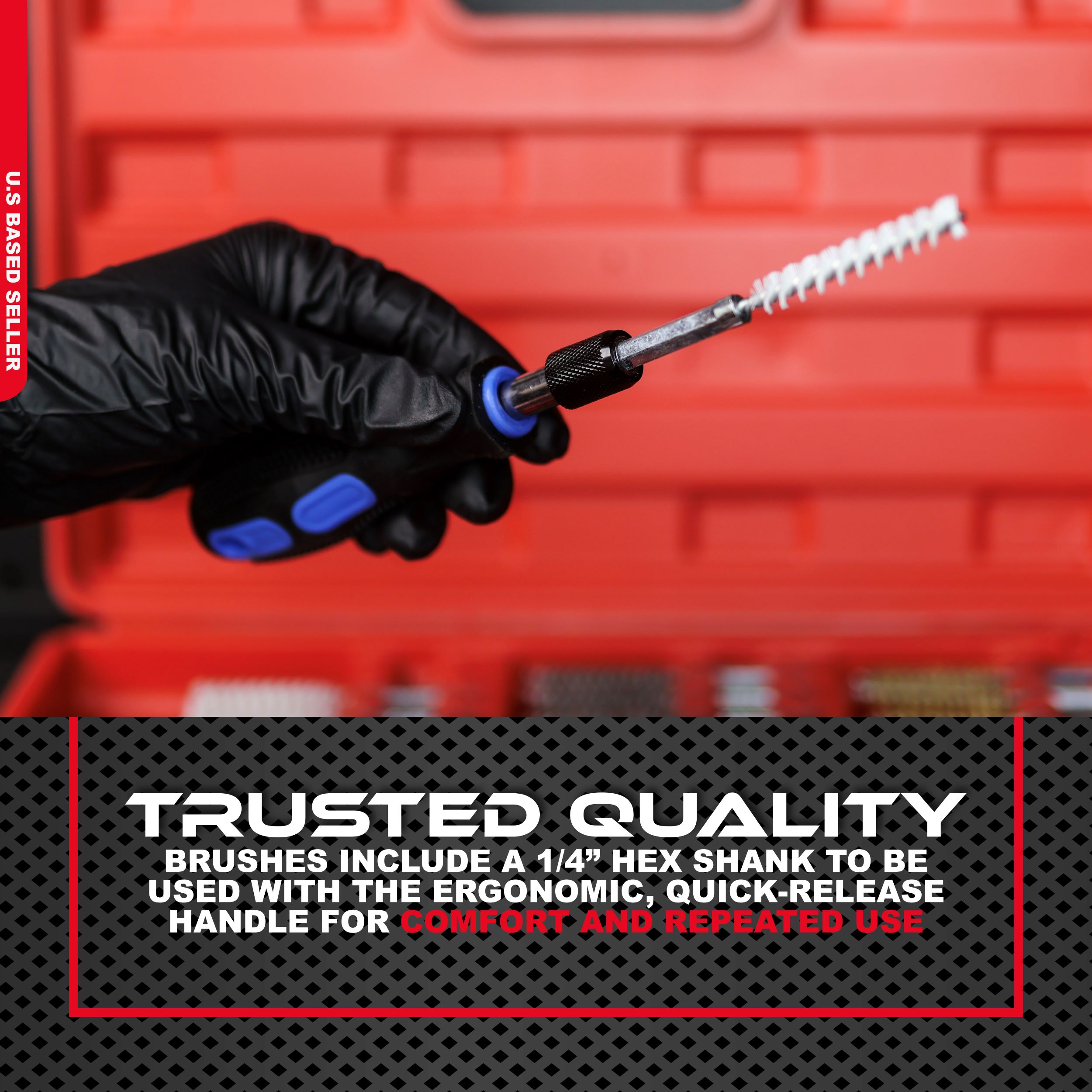 ABN Wire Brush 38Piece Set Stainless Steel Brass Nylon 1/4" Inch Drill