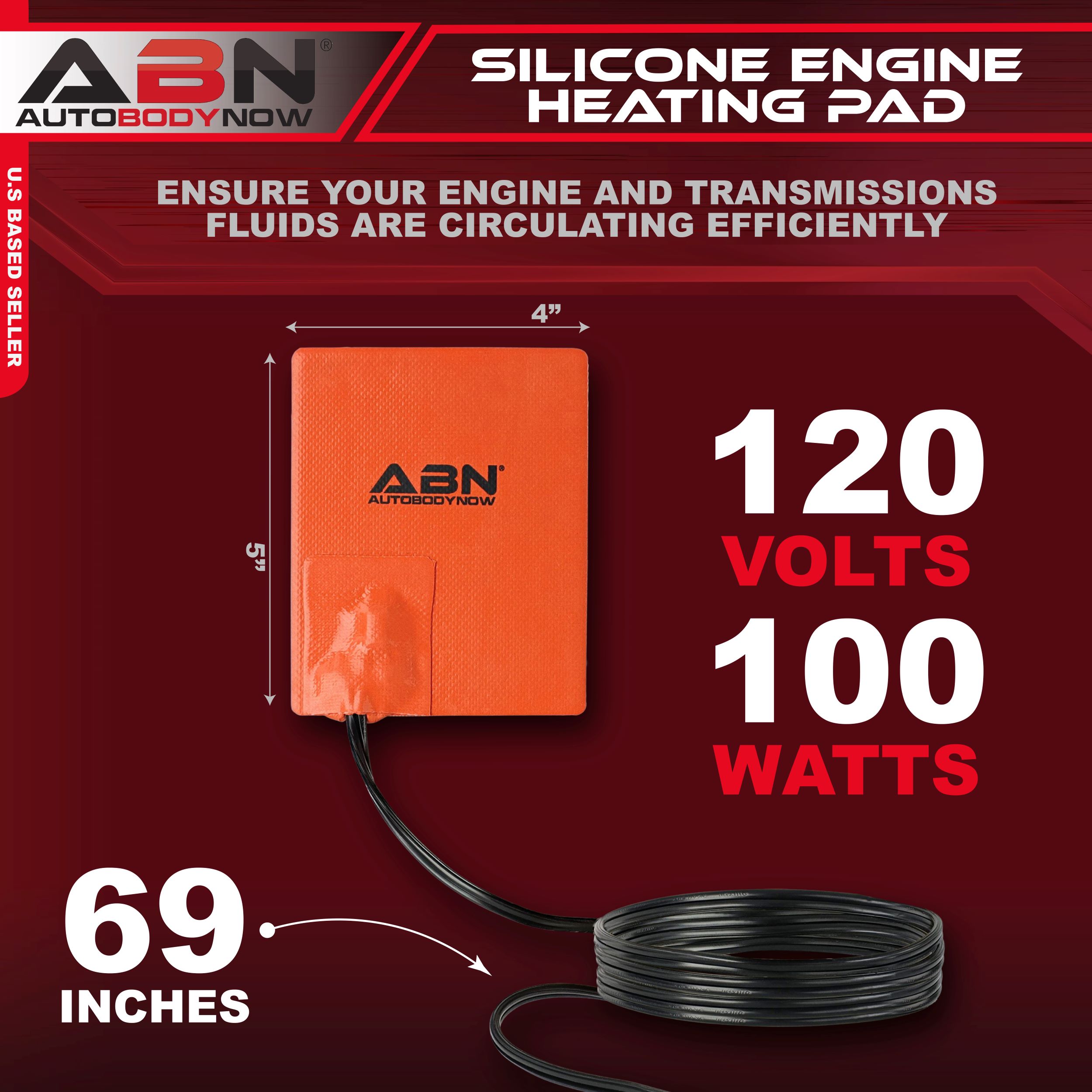 ABN Silicone Heater Pad Car Battery Heater Oil Pan Heater Pad 4x5