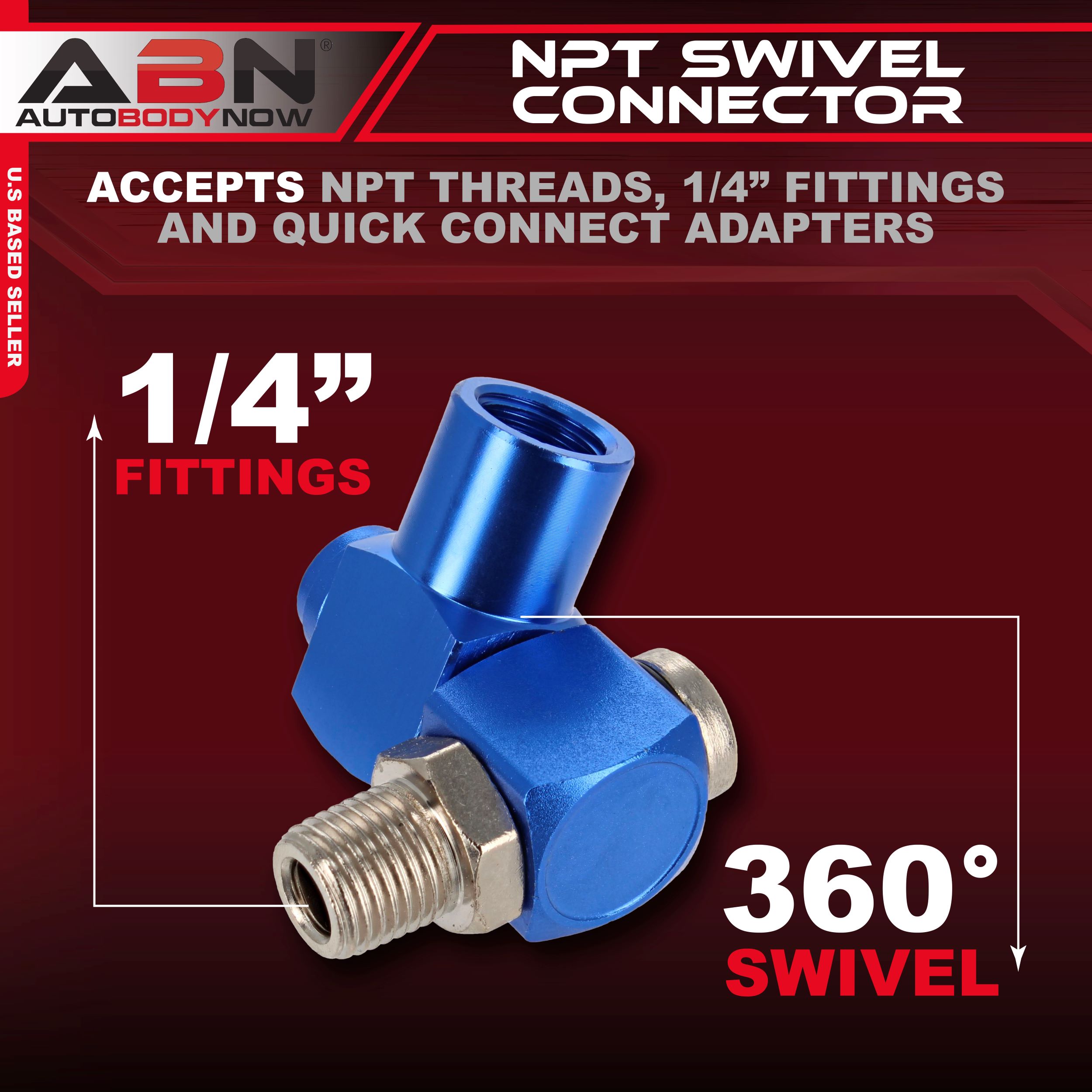 ABN 1/4" Inch NPT 360 Degree Swivel Connector with Tension Control eBay