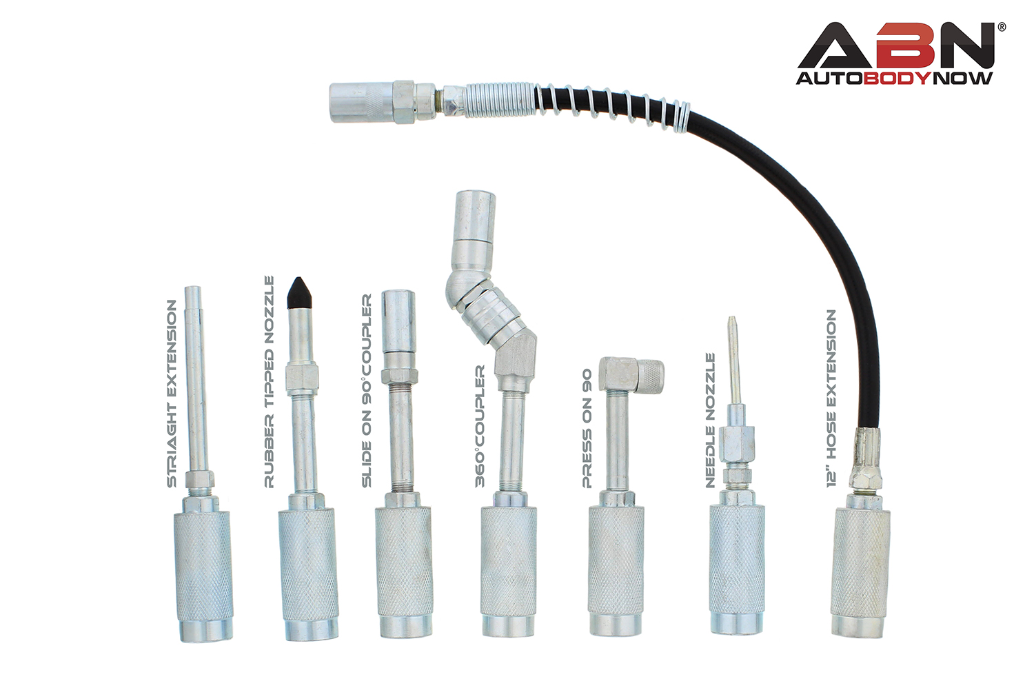 ABN Lube Accessory Kit 7pc Auto Grease Coupler Kit and Grease Gun