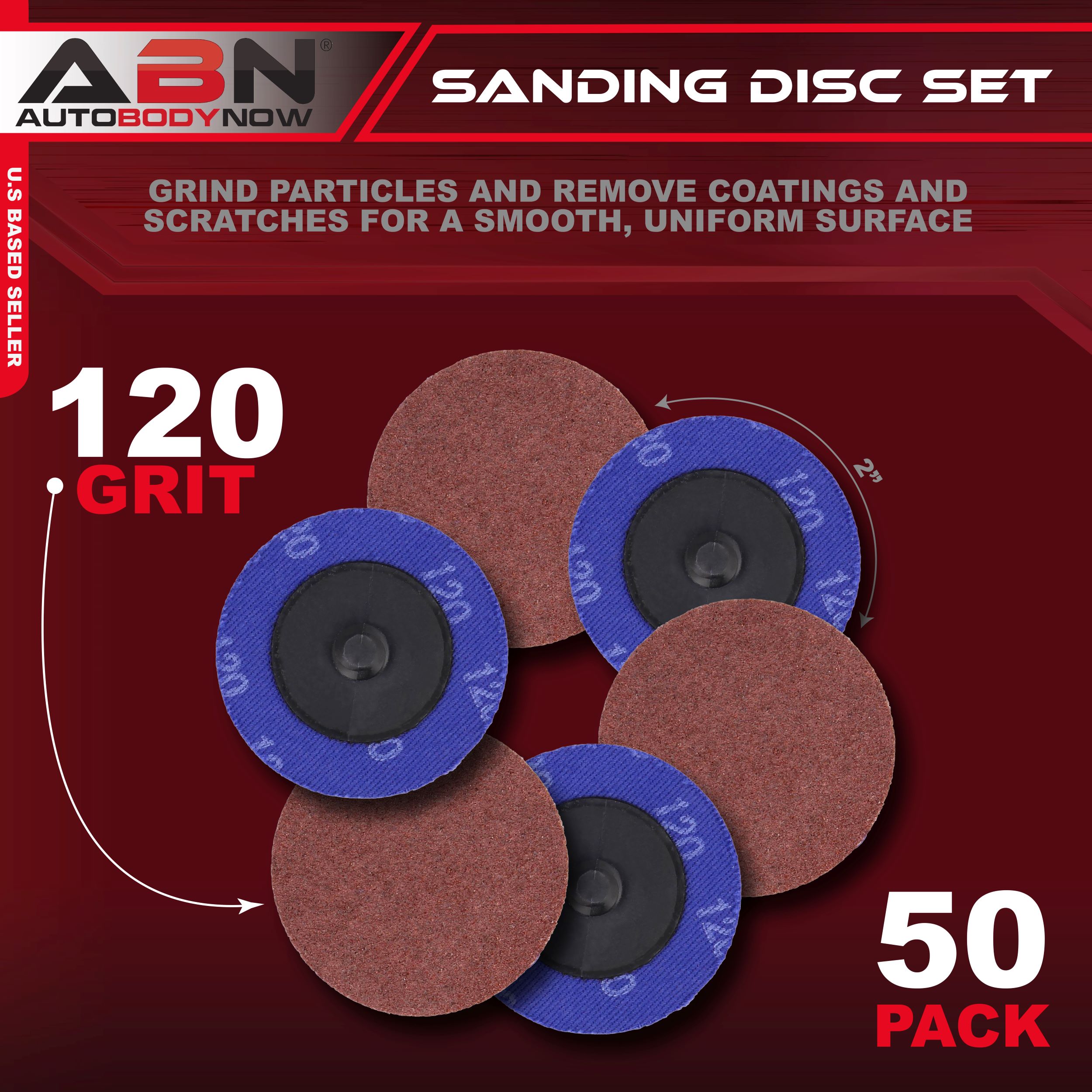 ABN Aluminum Oxide Sandpaper Disc 50pk 2in Sanding Disc Orbital Sander Pads Set - Picture 10 of 36