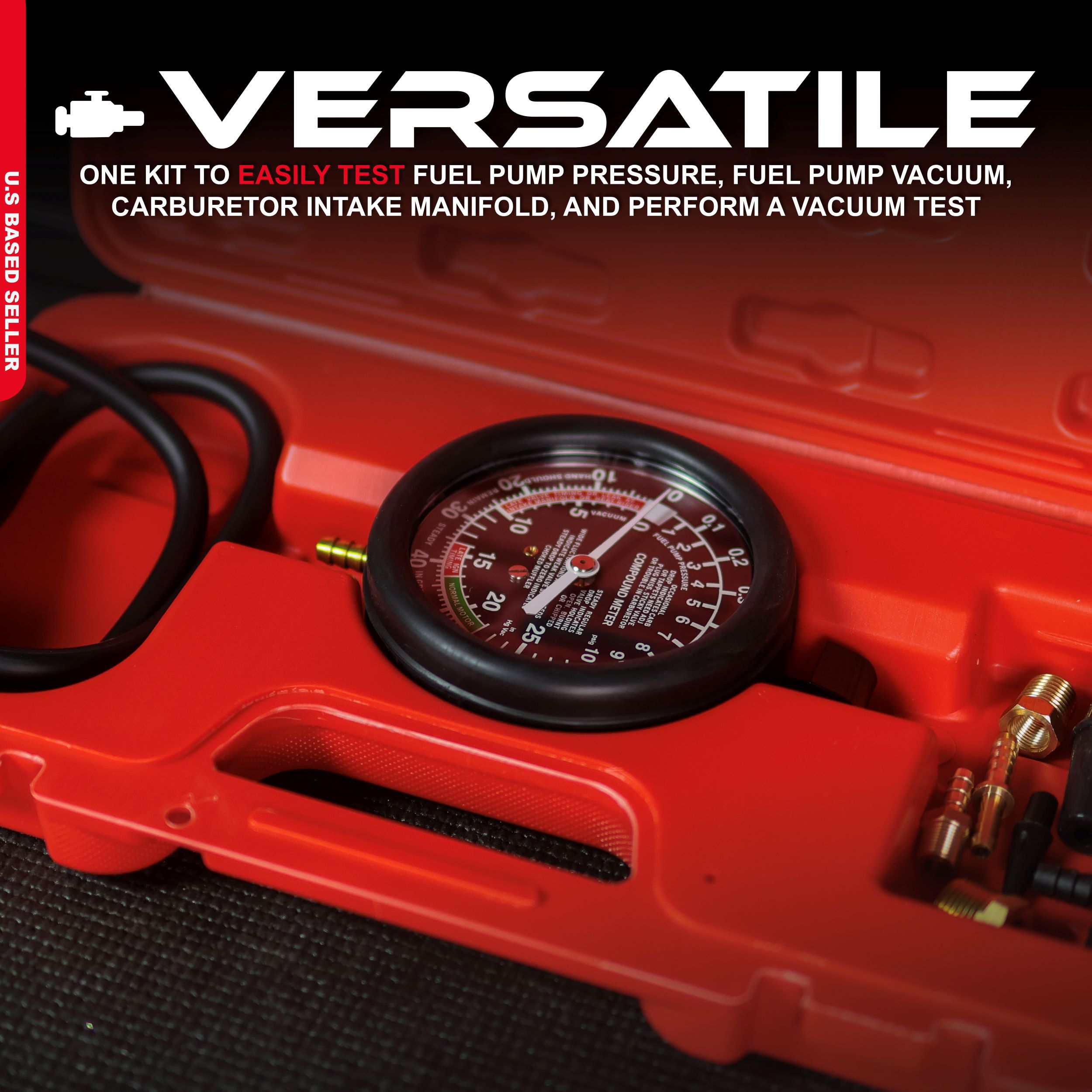 ABN Carburetor Intake Manifold Vacuum Fuel Pump Pressure Tester Gauge Test Kit eBay