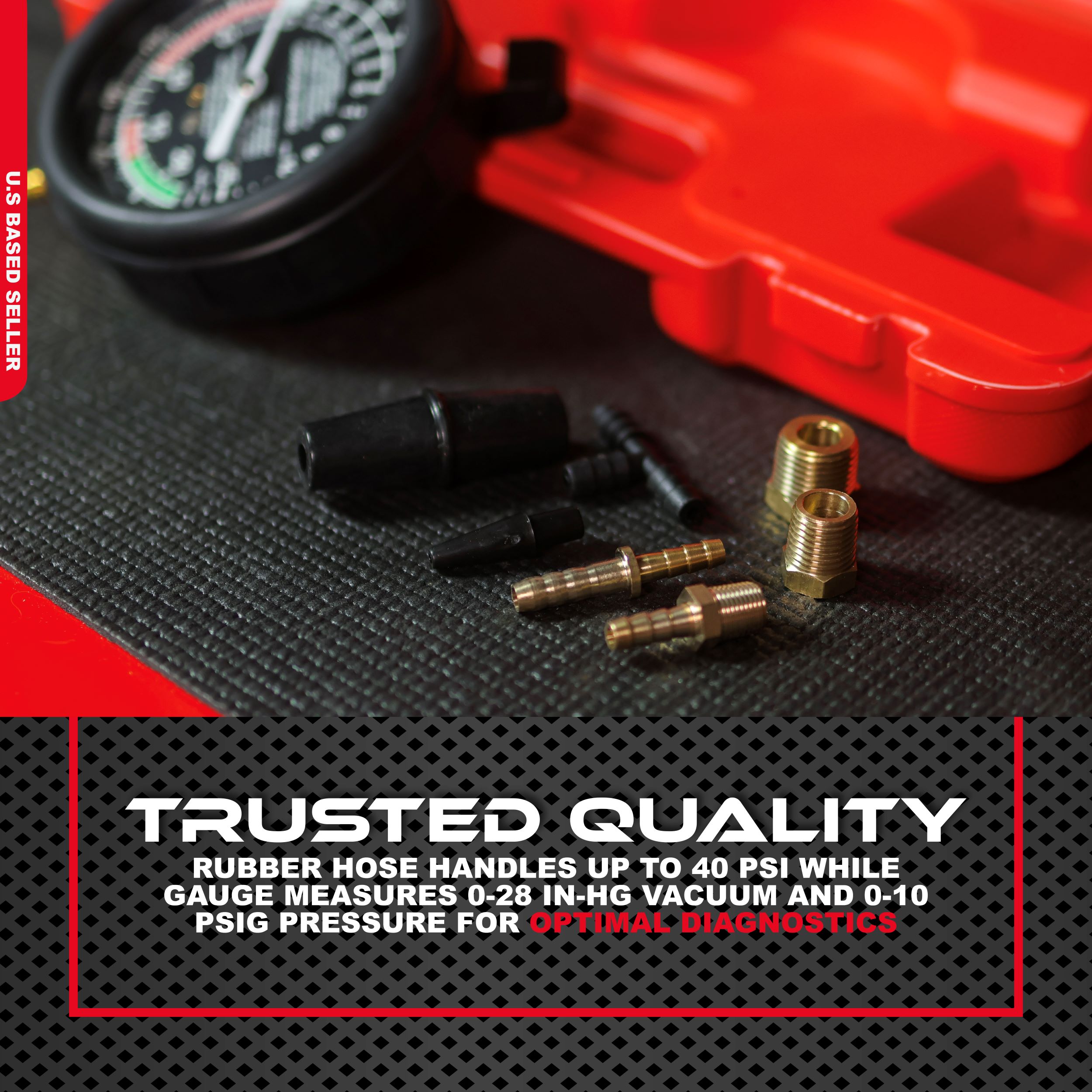 ABN Carburetor Intake Manifold Vacuum Fuel Pump Pressure Tester Gauge