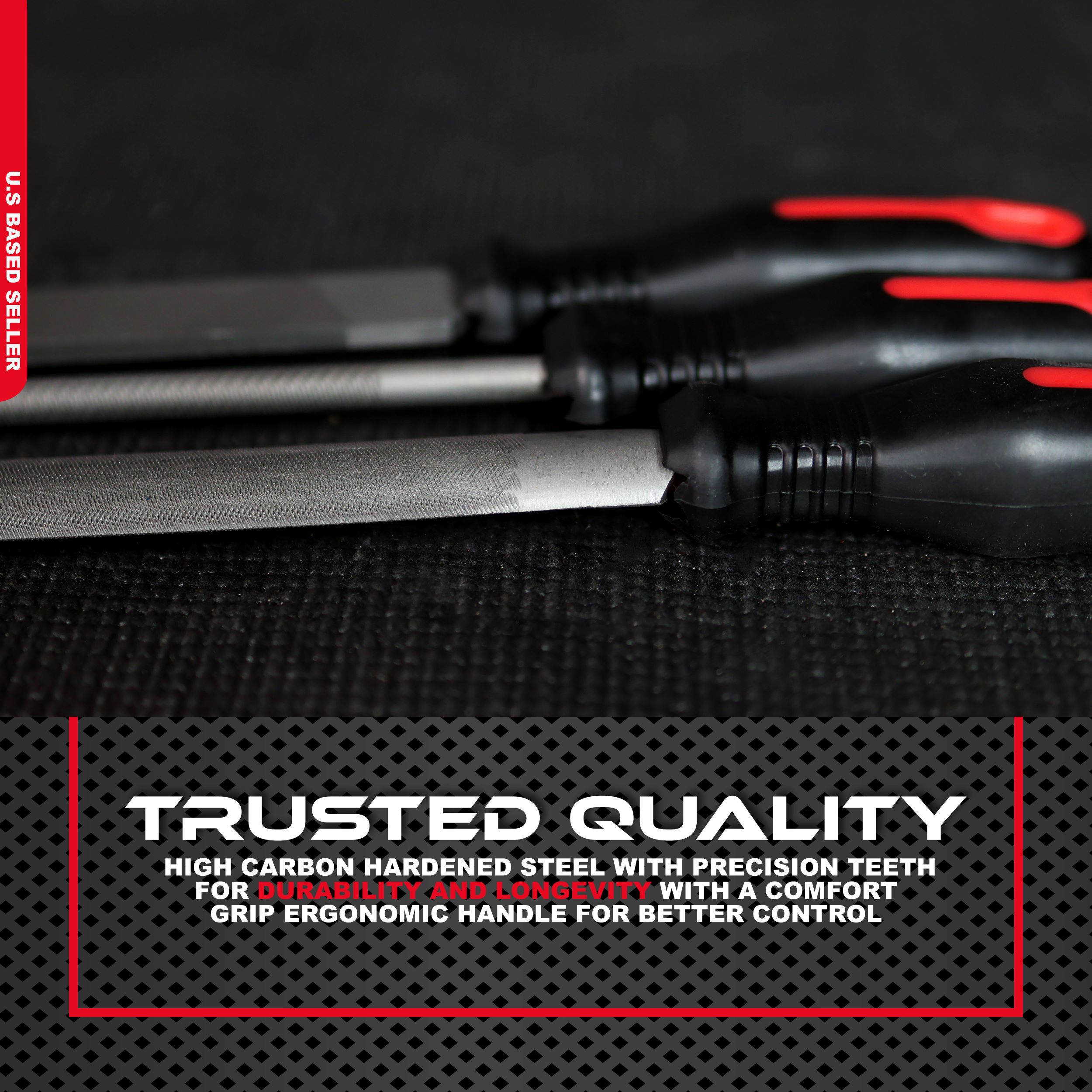 ABN Hand Deburring File 3pc Set Metal Sharpening Hole Shaping Debur