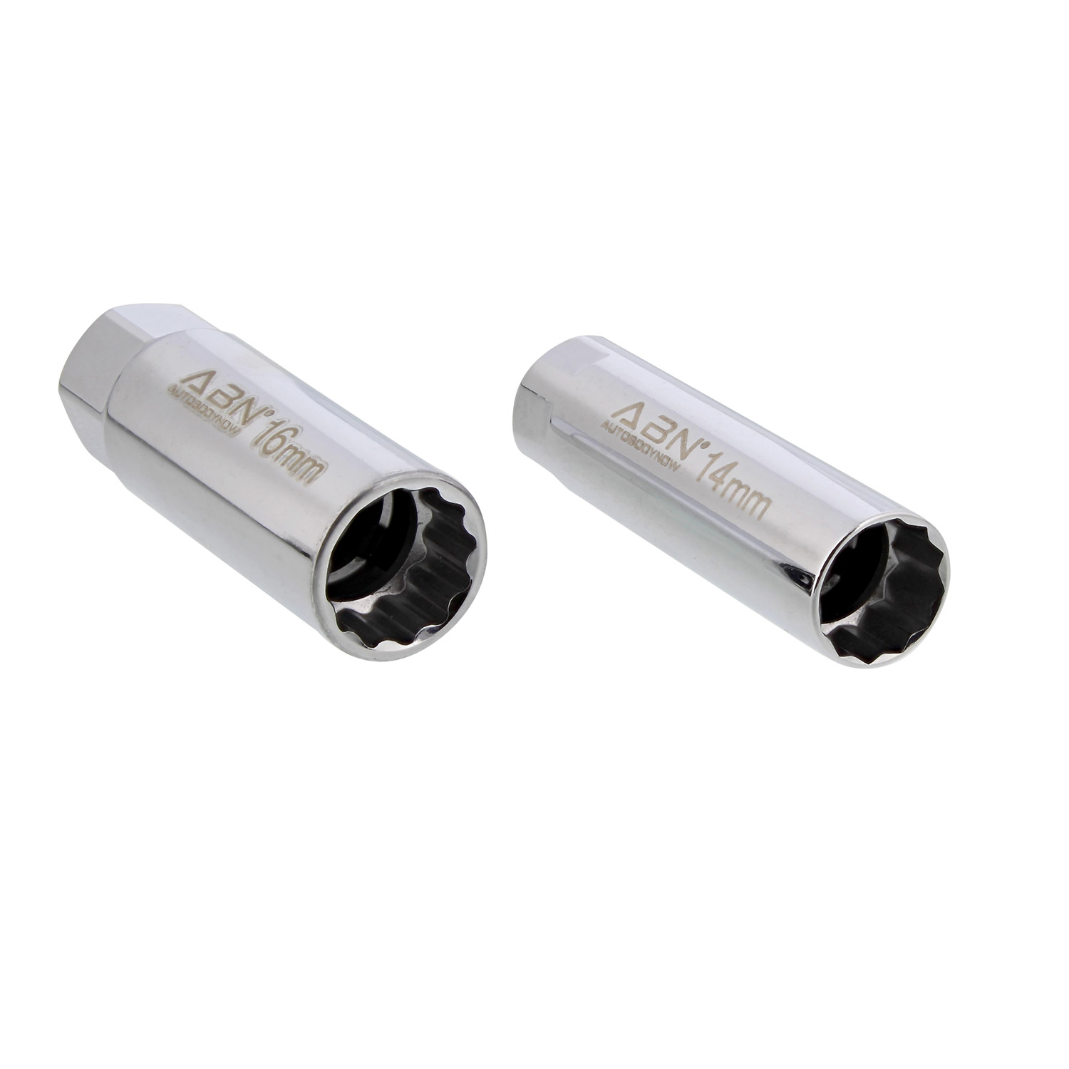 ABN 3/8 IN Dr 14mm 16mm Metric Spark Plug Socket Set Thin Wall 12 Pt