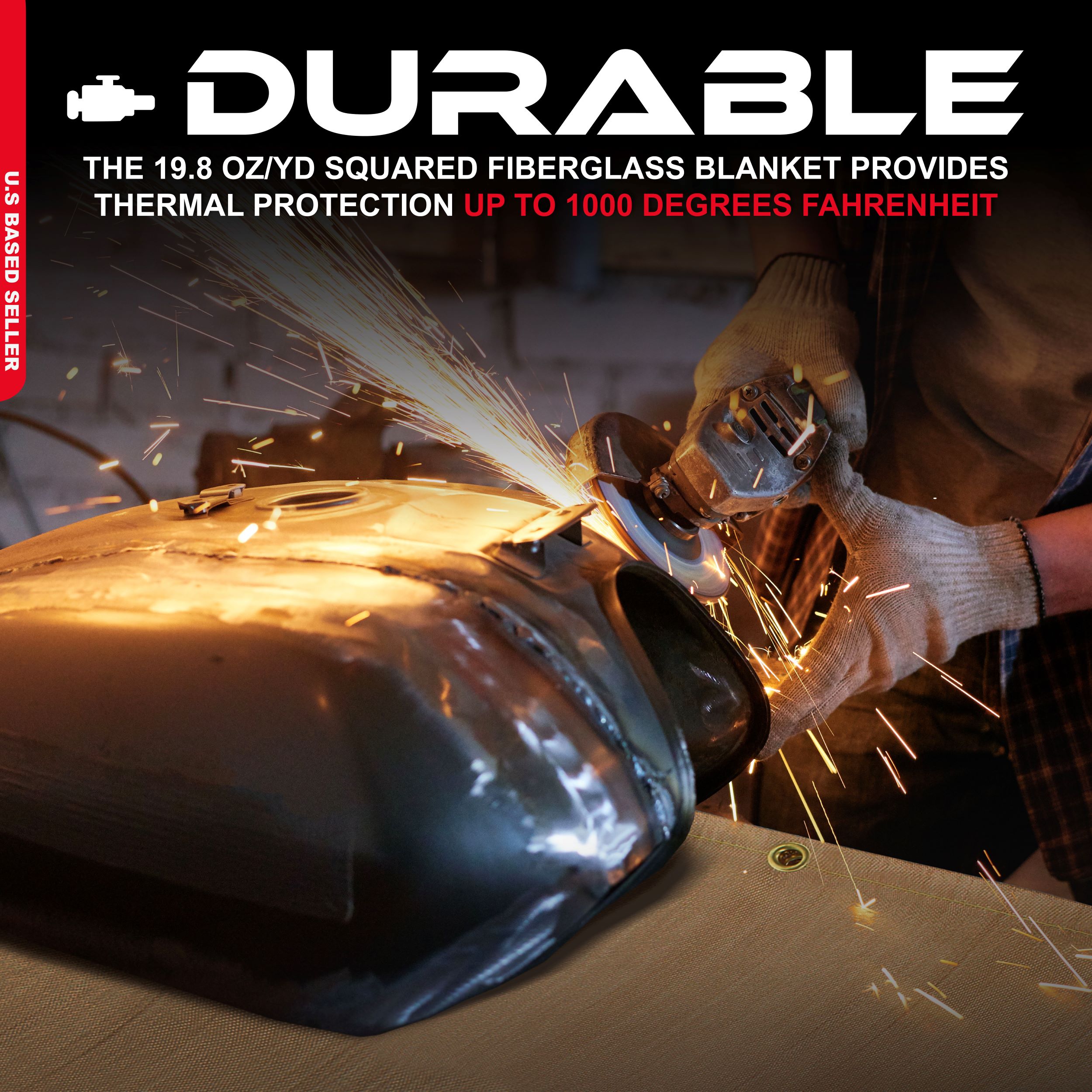 ABN HeavyDuty Small Welding Fiberglass Fire Retardant Blanket 4’ x 6