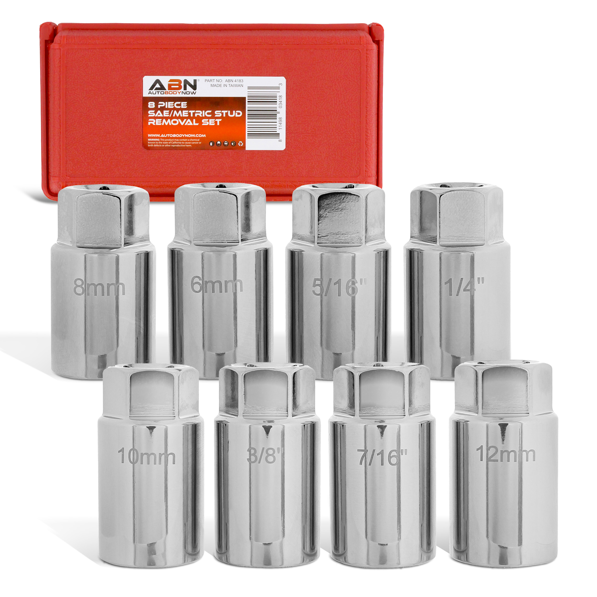 ABN | Stud Extractor Set Broken Stud Remover Socket SAE/Metric Stud Remover Set