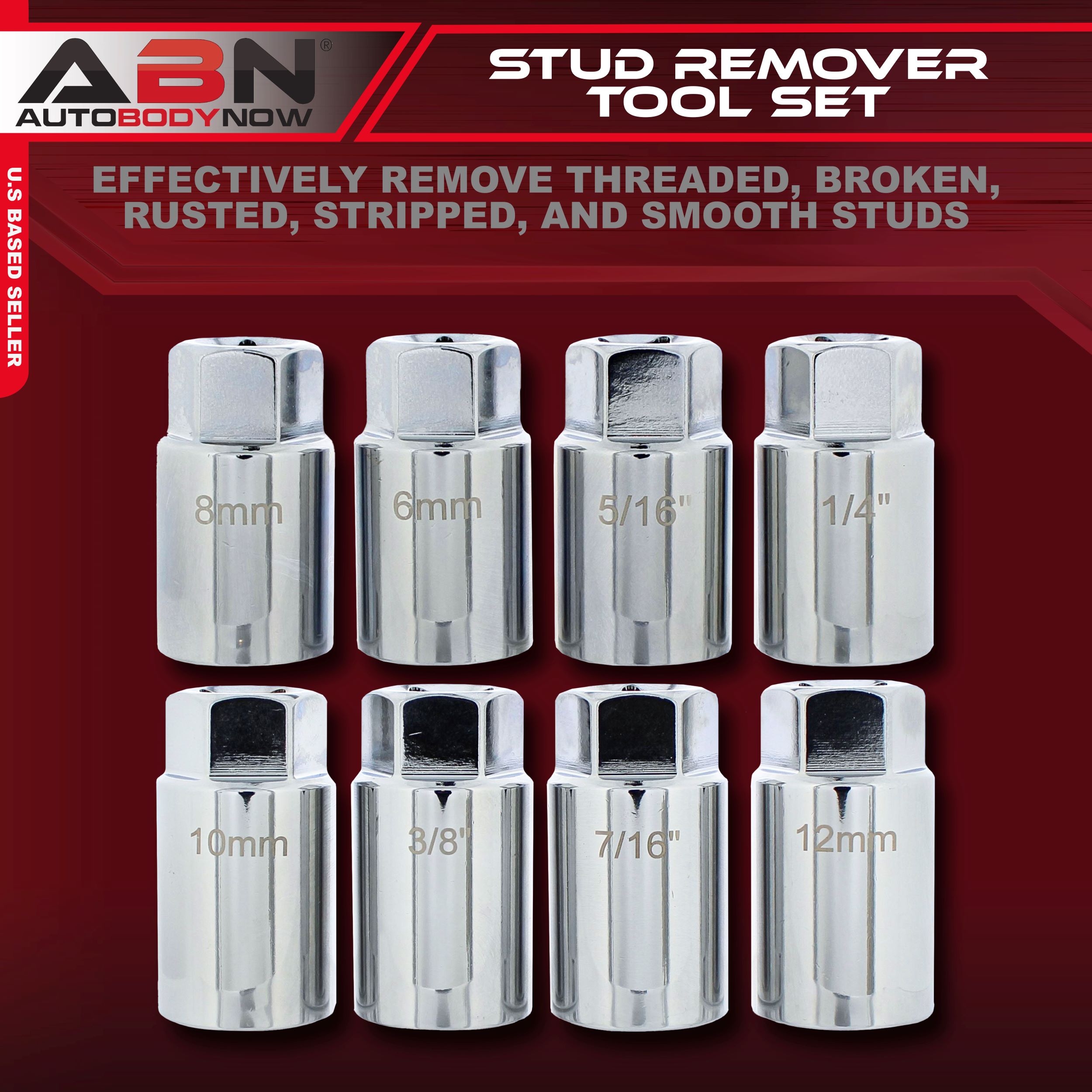 ABN Stud Extractor Set Broken Stud Remover Socket SAE/Metric Stud