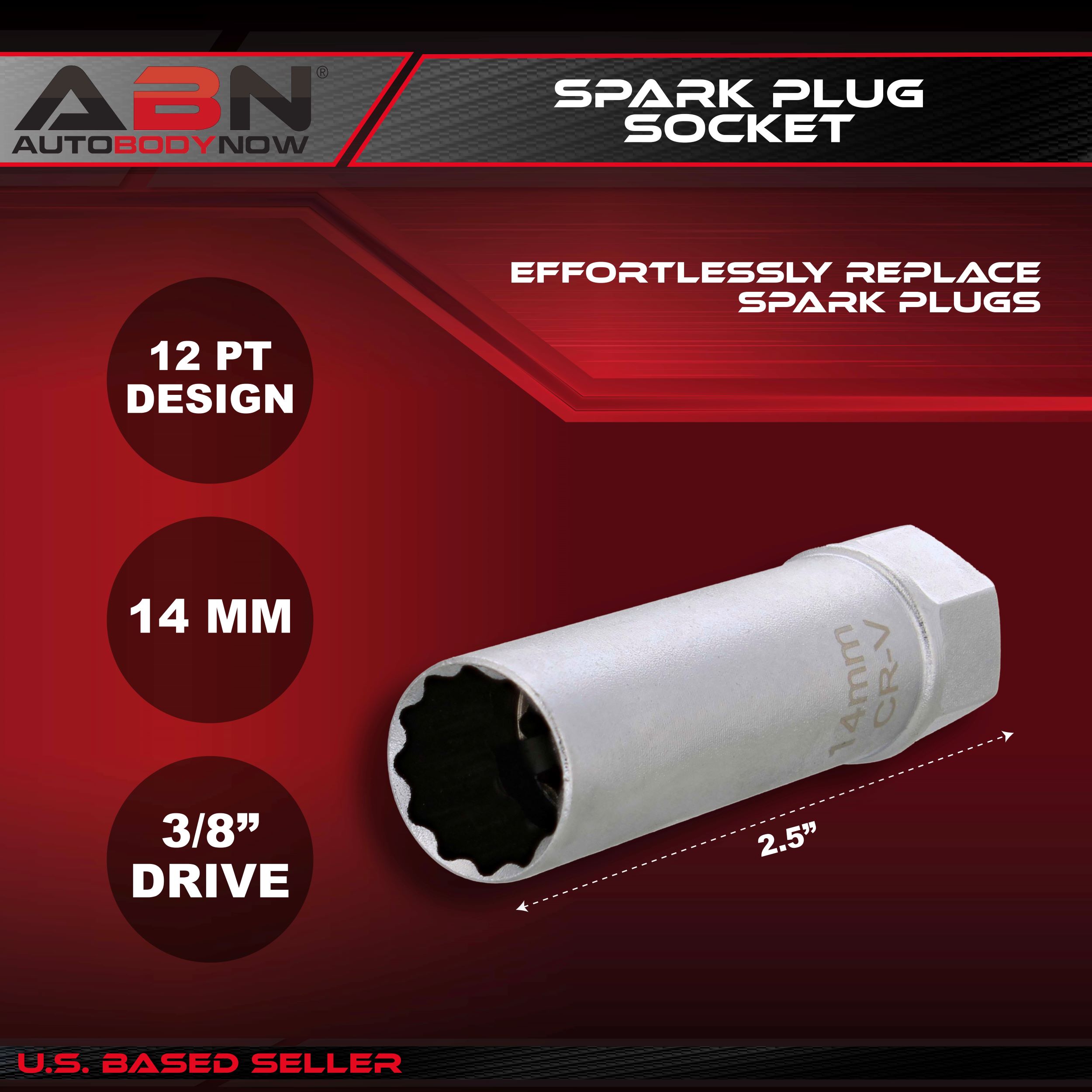 ABN Spark Plug Socket Thin Wall 14mm 12Point 3/8" Inch Drive for BMW