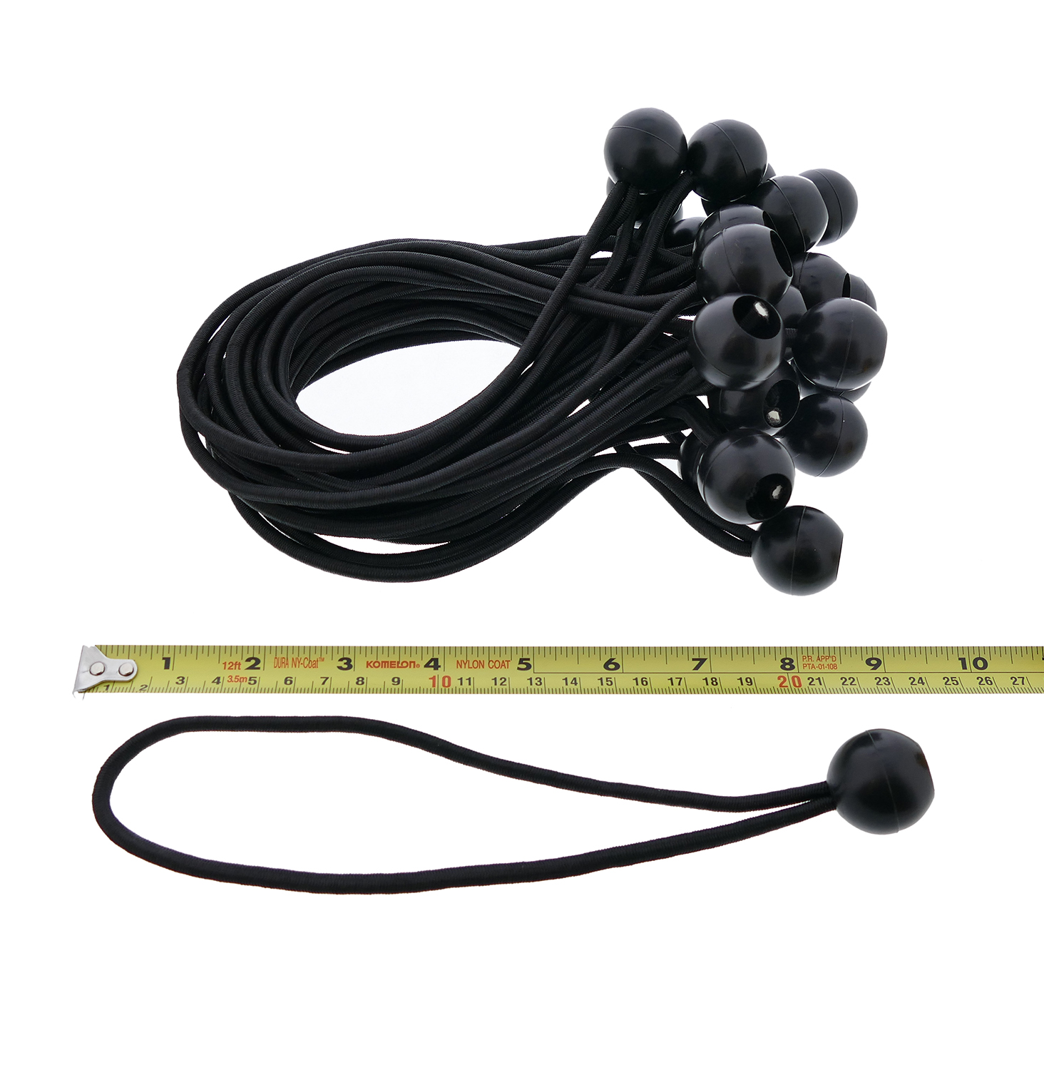 Lacrosse Black Bungee Cord Loop Straps With Plastic Balls For Tarp