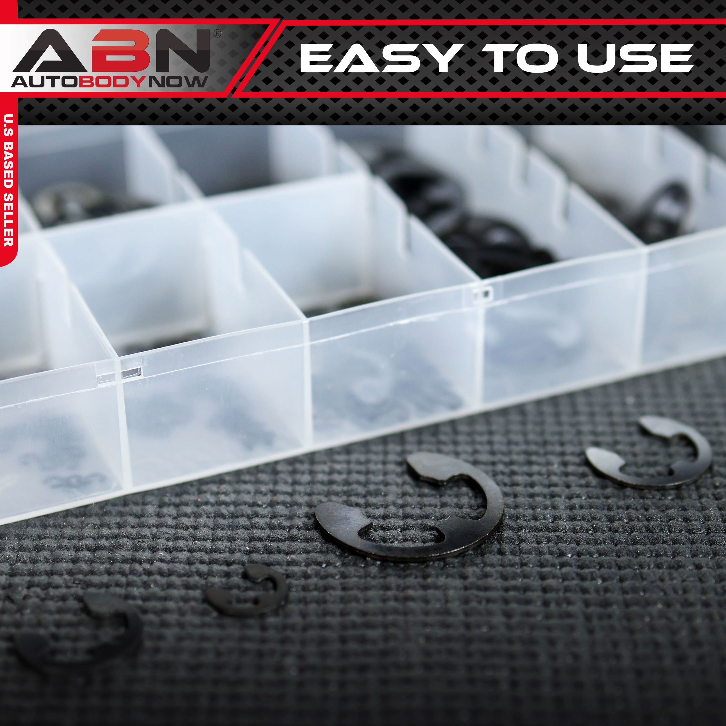 ABN EClip External Retaining Ring Washer 300 pc Assortment SAE
