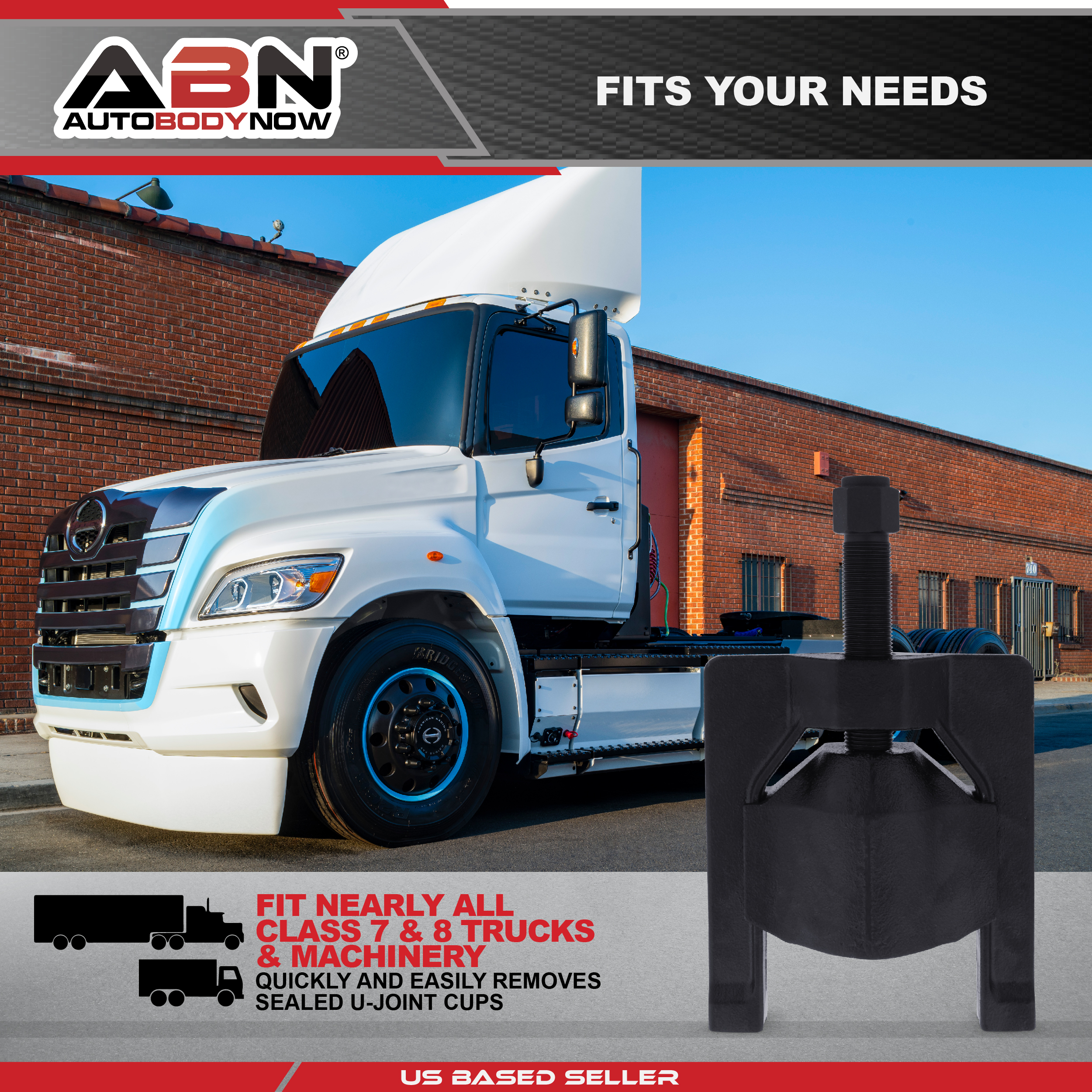 ABN UJoint 1.5” 2.2” Inch Cup Puller Removal Tool for Spicer Meritor