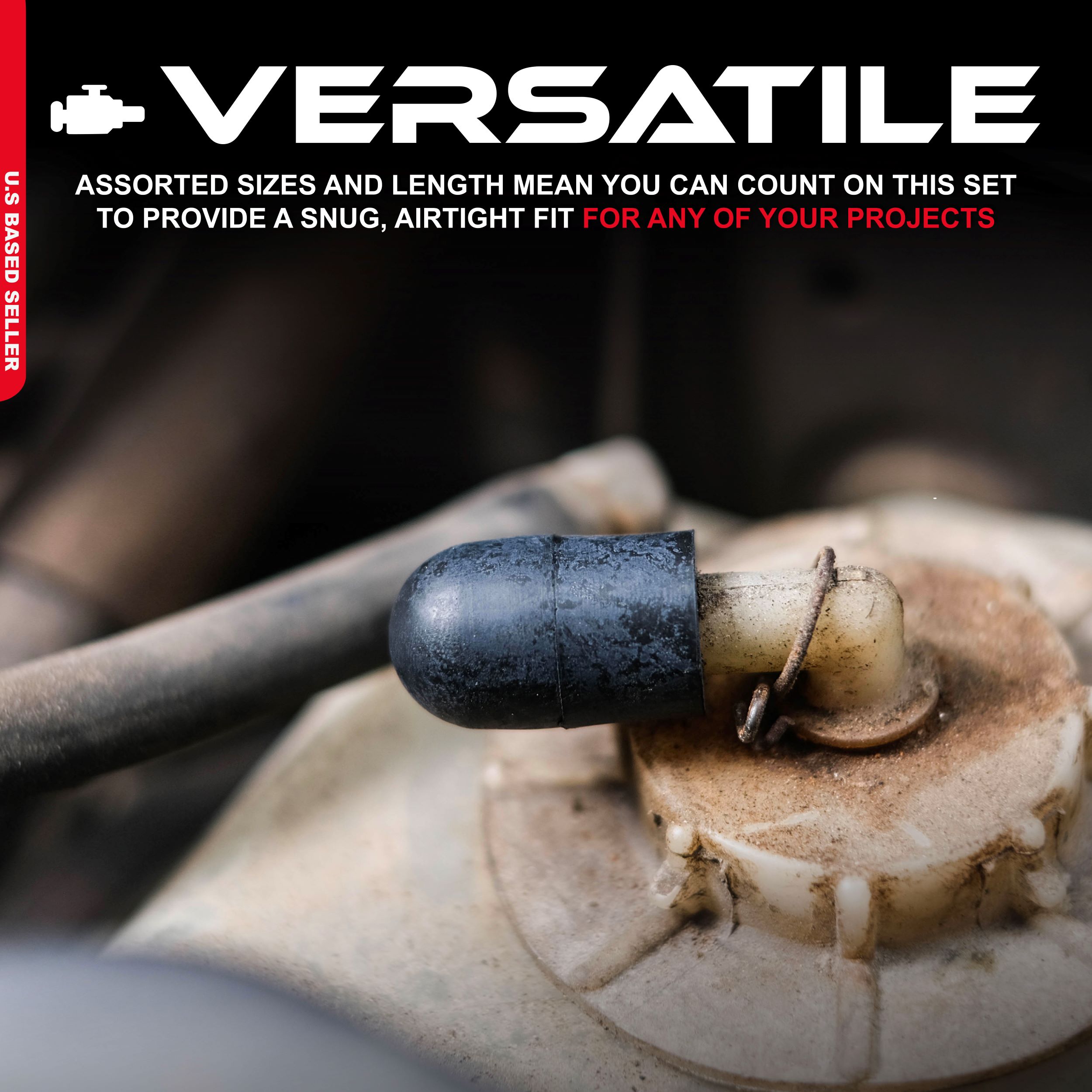 ABN Rubber Vacuum Cap 115Piece Assortment Set Automotive Hose Line