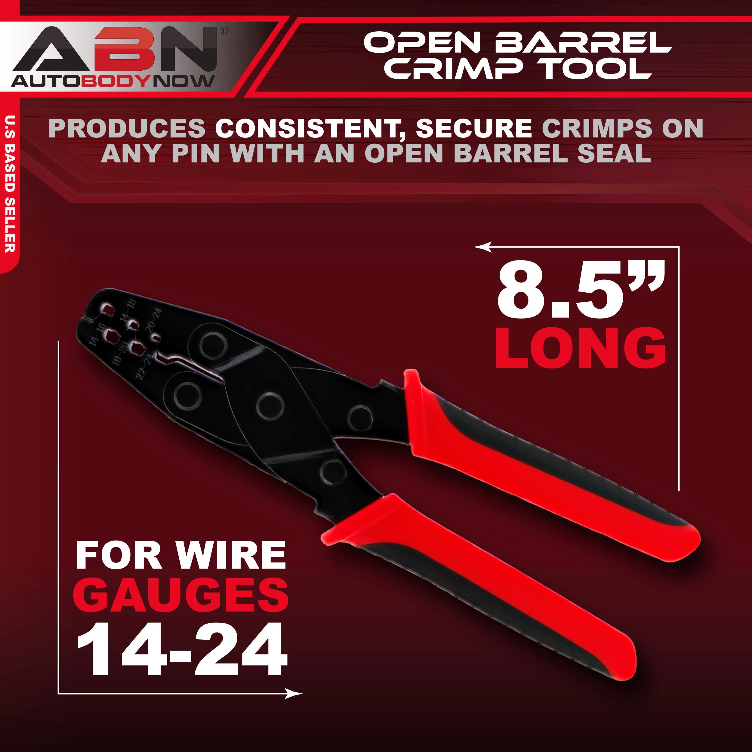 ABN Open Barrel Crimper Wire Crimper Tool 1424 Gauge Wire Terminal