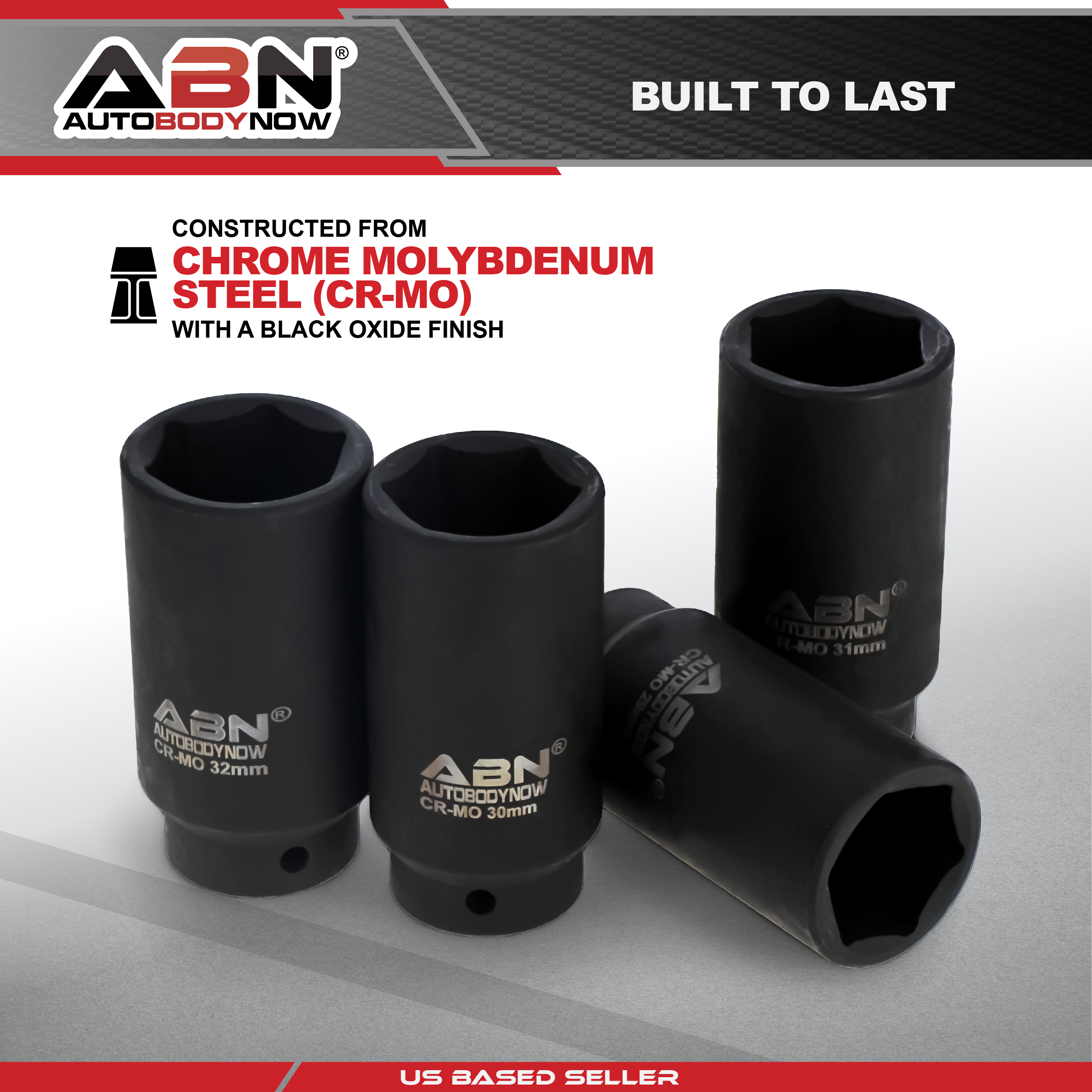 ABN Axle Nut Socket 1/2" Inch Drive 9Piece Metric Set for Vehicle 6pt
