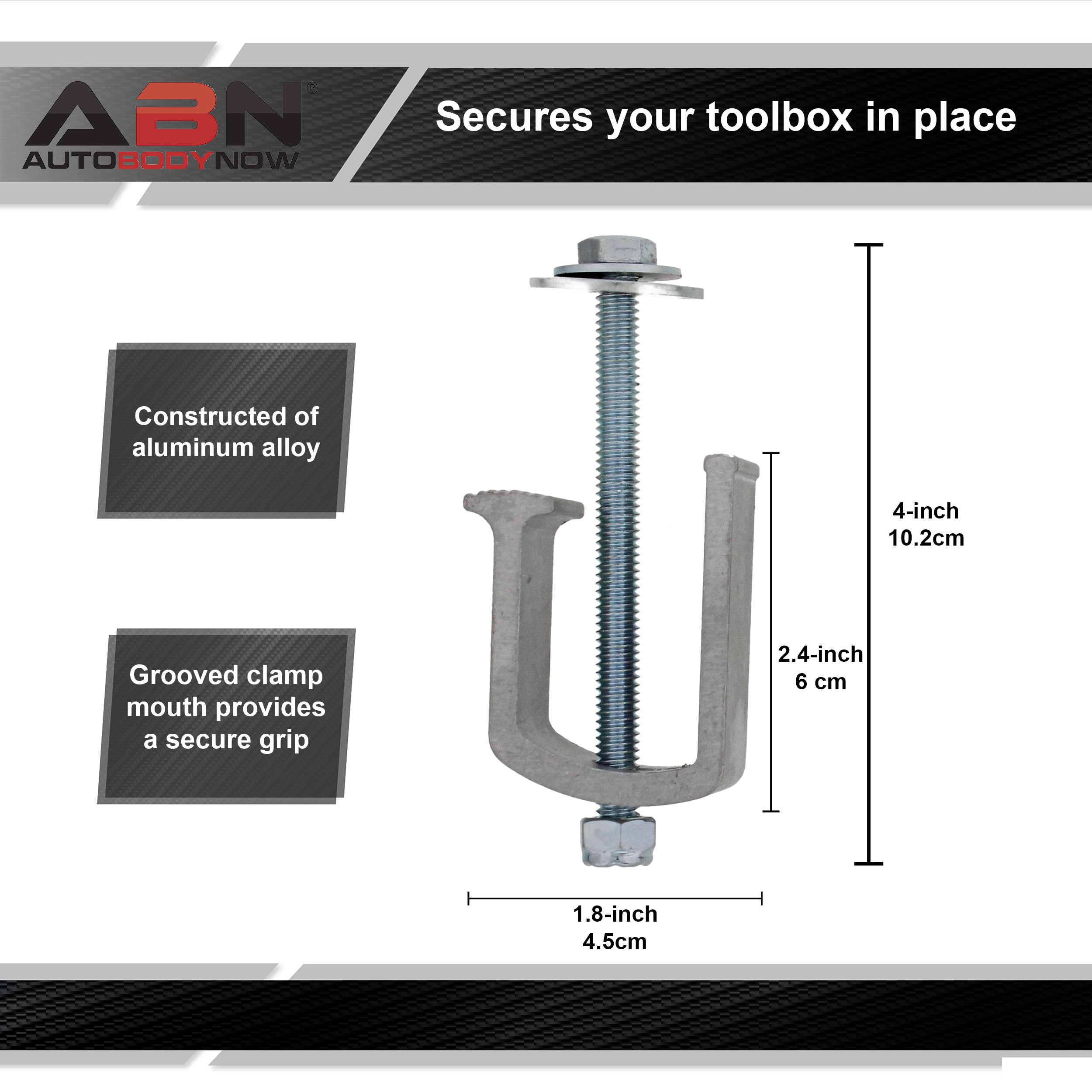 ABN Truck Bed Tool Box Clamps 1 Pack Truck Toolbox Mounting Hardware