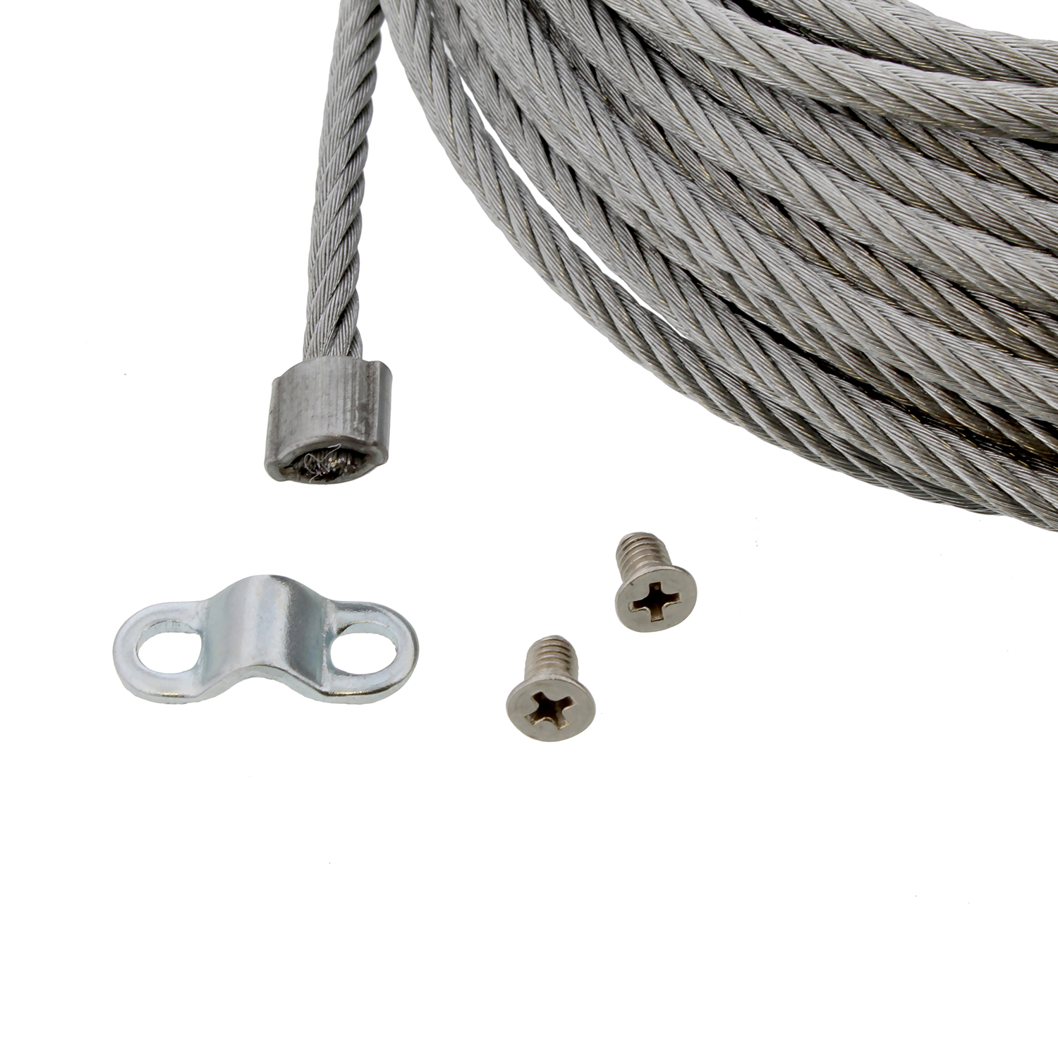 ABN Trailer Tie Down Strap Cable 50’ Foot x 3/16” Inch with Hook