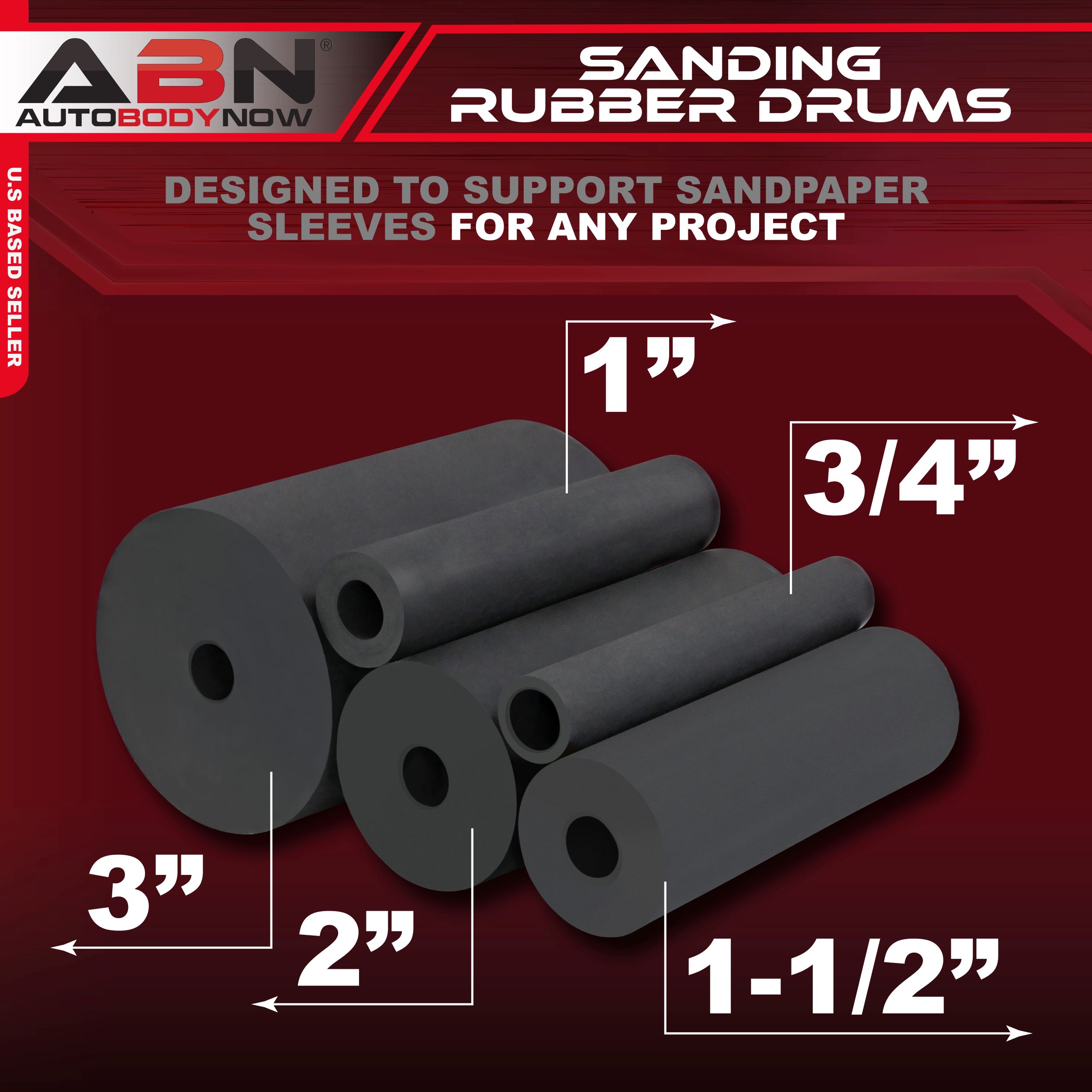 ABN Oscillating Spindle Sander Drill Press Sanding Drum Kit 5pc