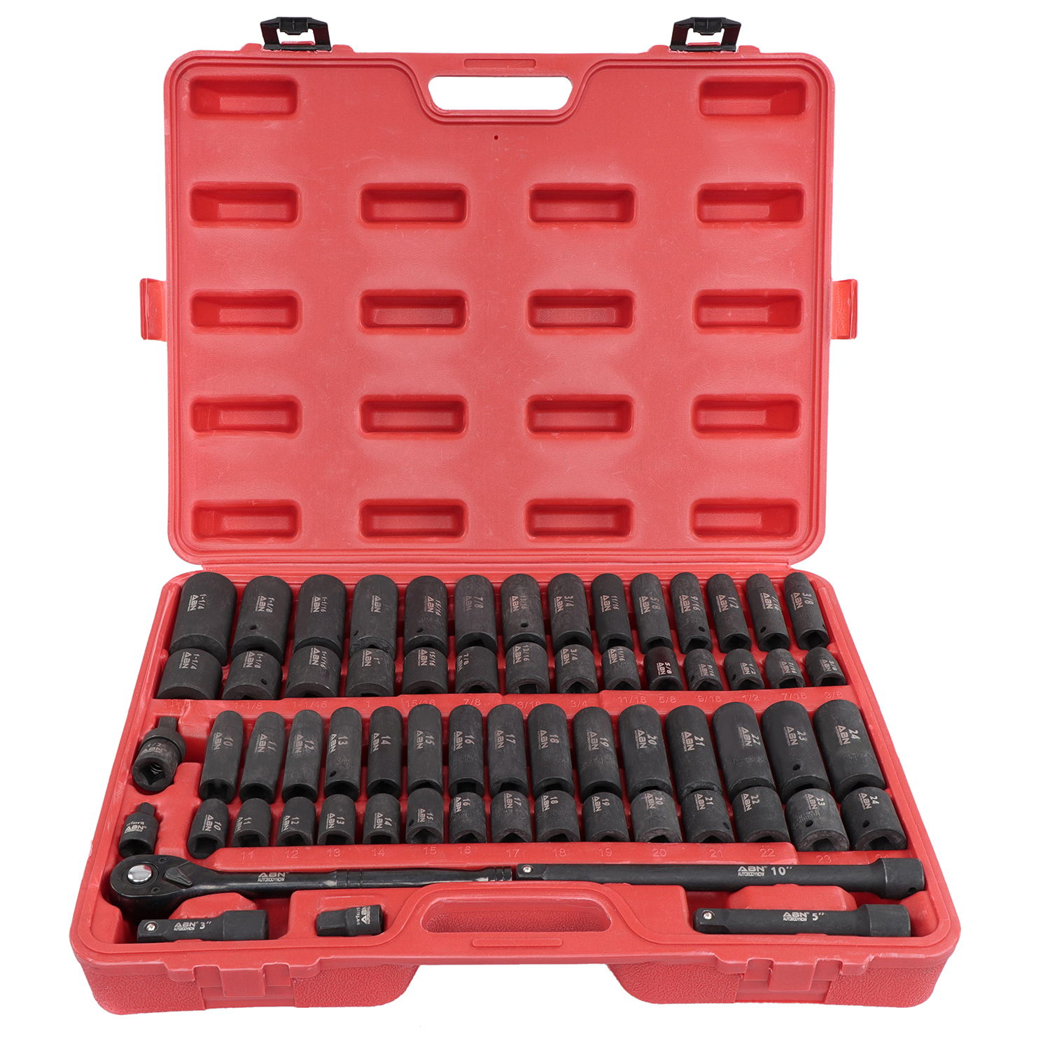 ABN 65 Piece Impact Socket Set 1/2in Drive Shallow and Deep Socket