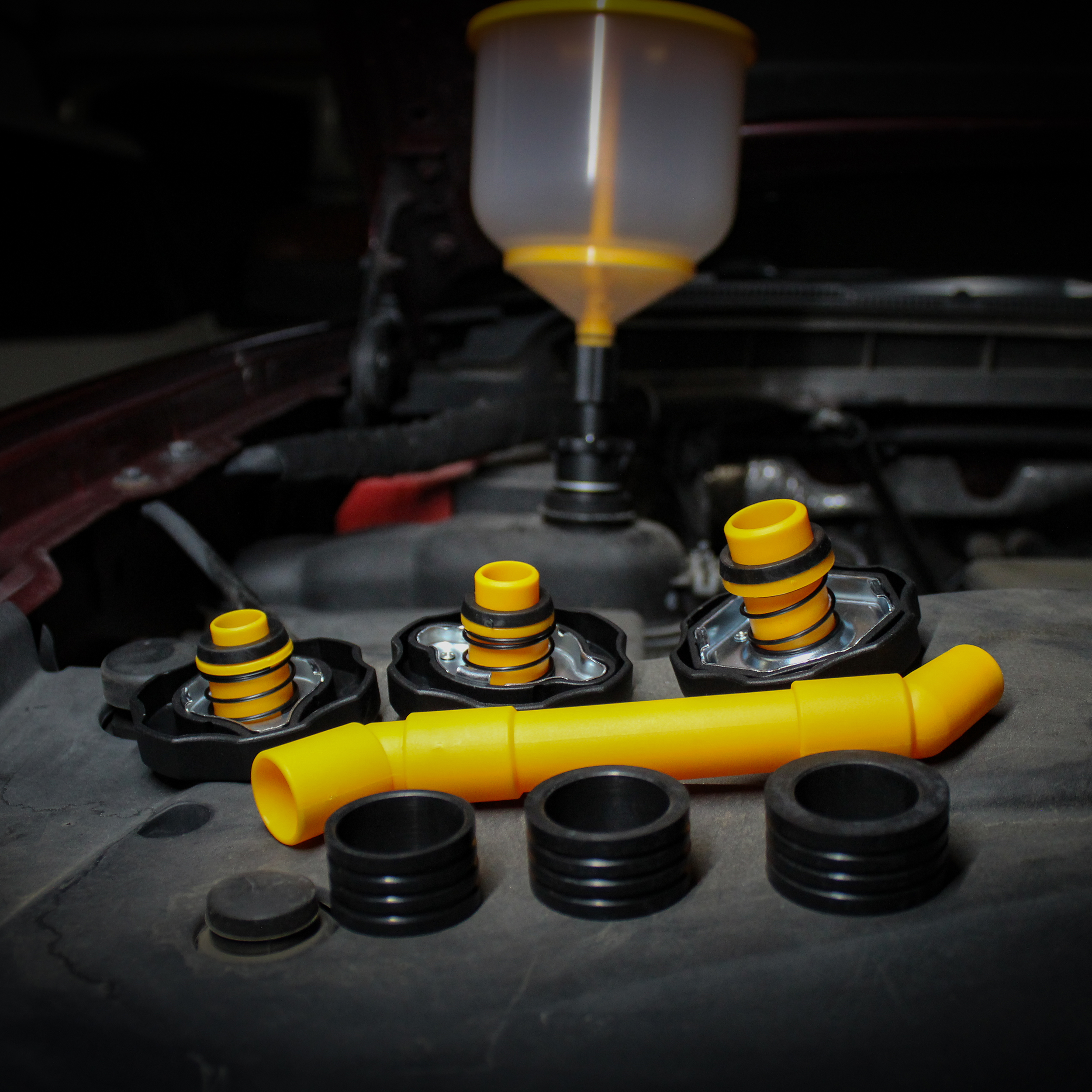 ABN AC Radiator Funnel Fill Kit Spill Proof Coolant Flush Set No