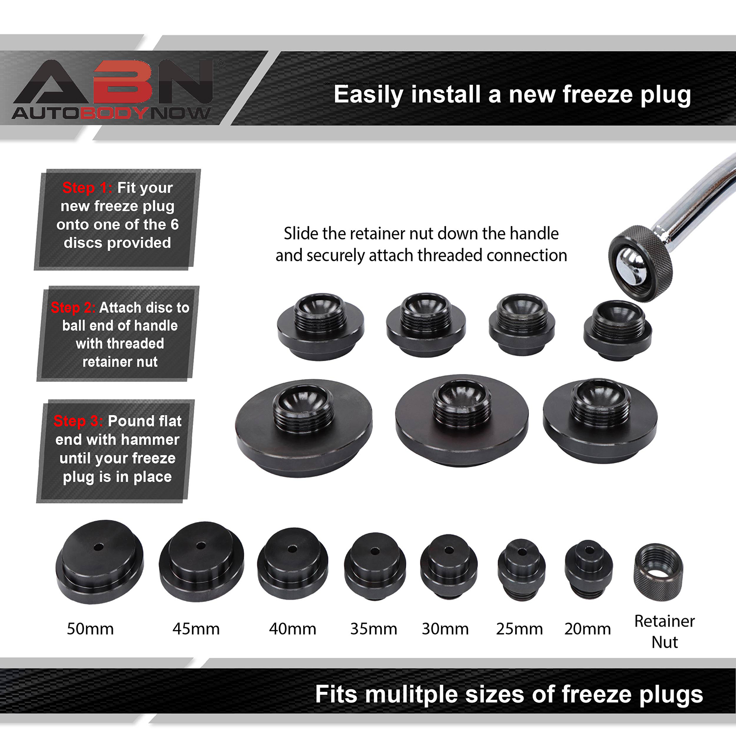 ABN Diesel Freeze Plug Remover 10pk Frost Plug Installation Tools