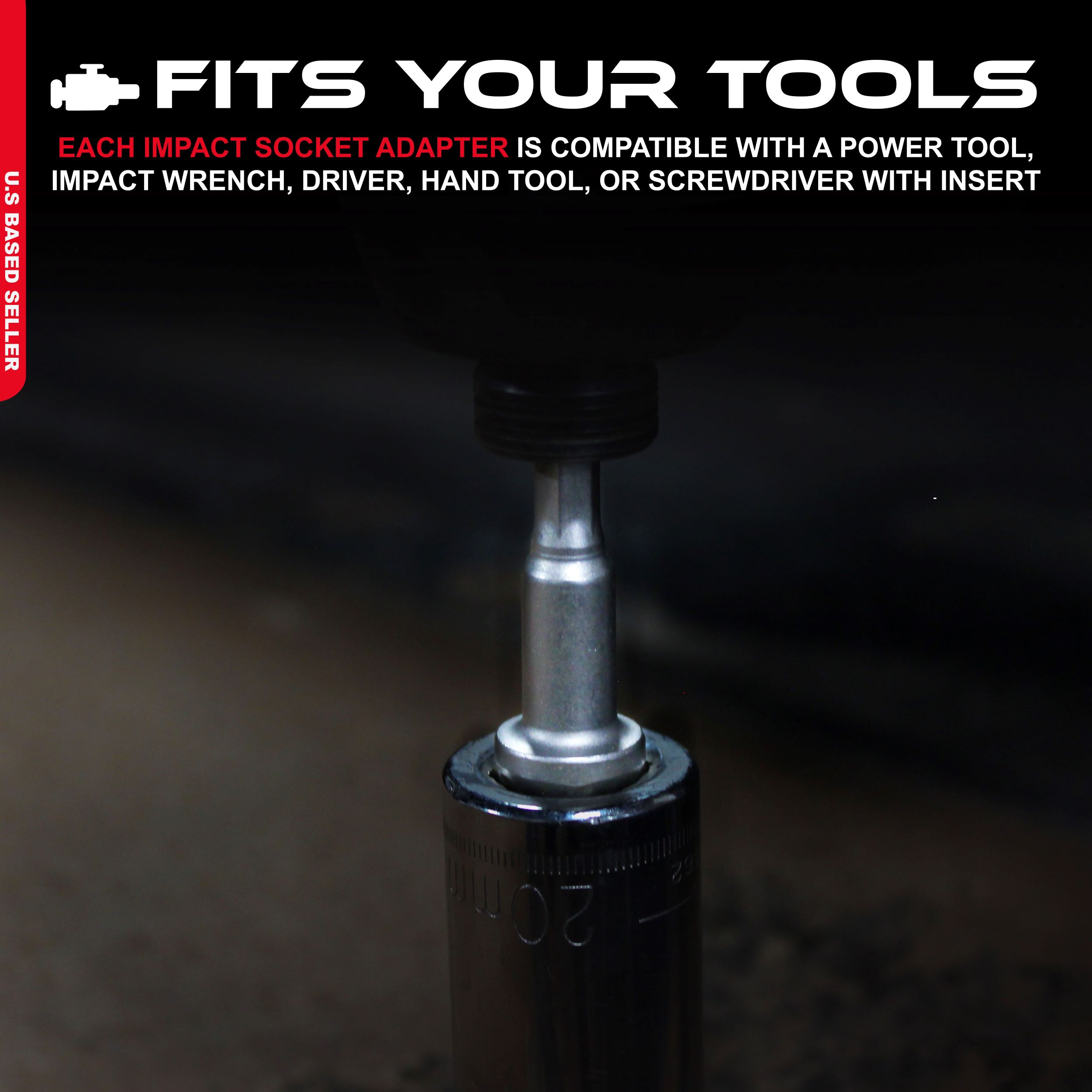 ABN Drill Bit Extension Driver Bit Set 9pc Socket Adapter Set Hex