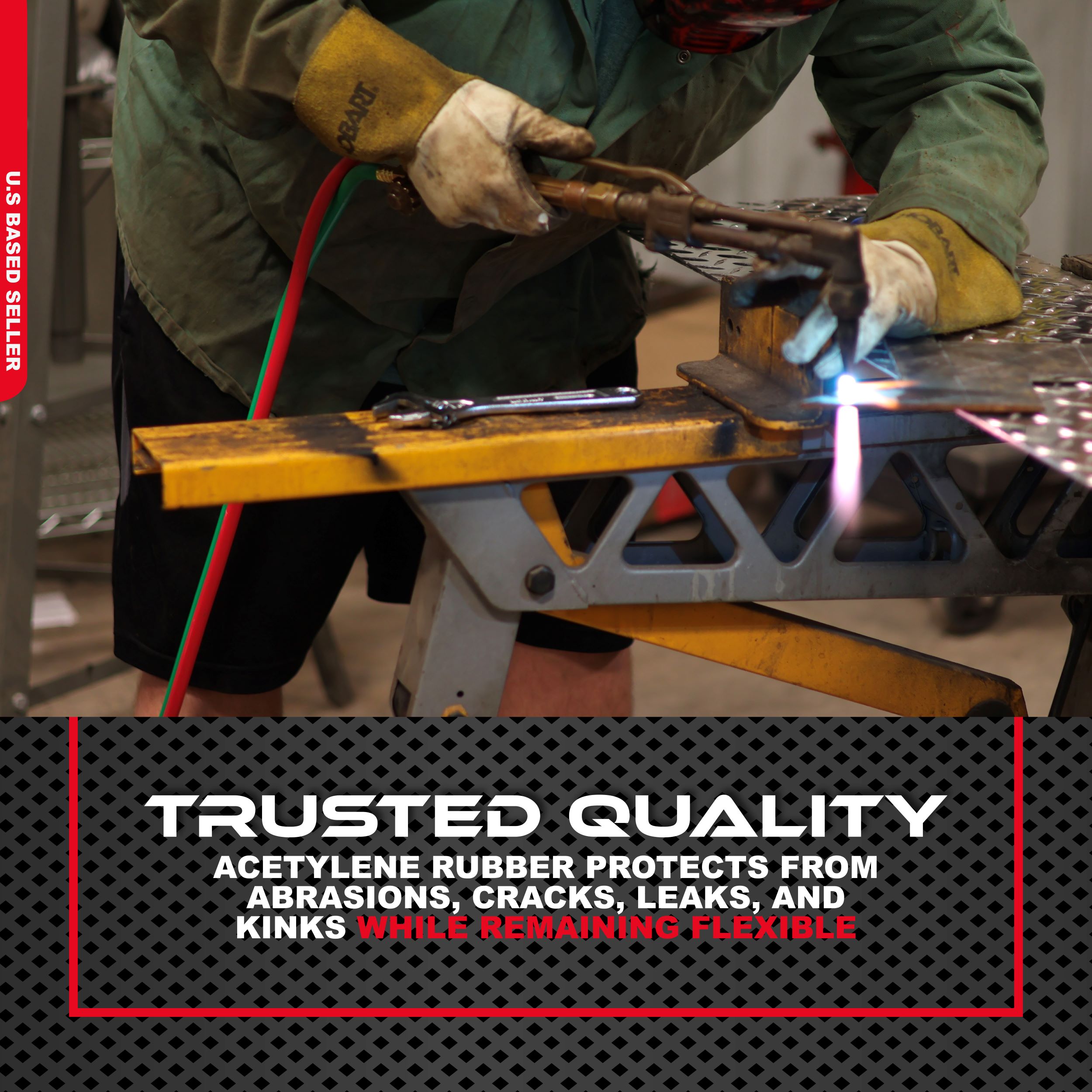 ABN Oxygen Acetylene Hose 1/4 Inch Twin Welding Hose Cutting Torch