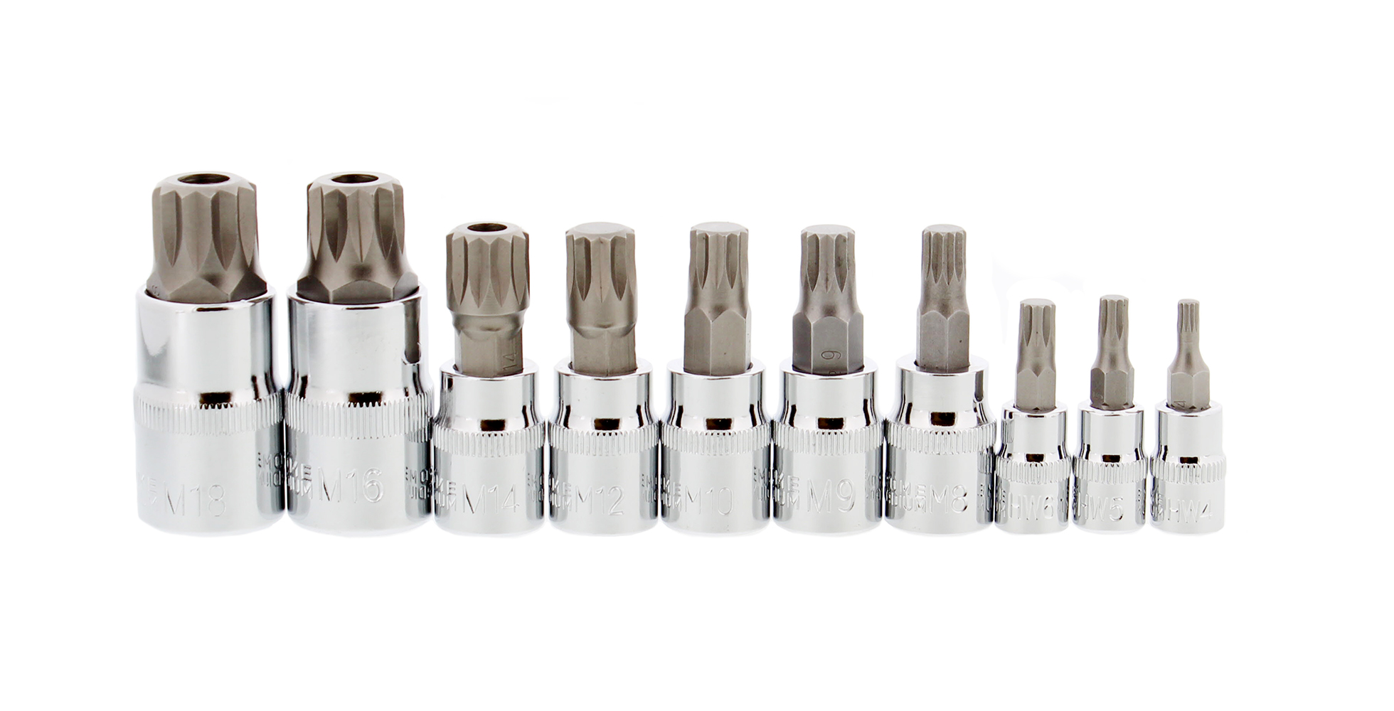 ABN Triple Square Bit Set 12 Point Torx Square Socket Set 10Piece