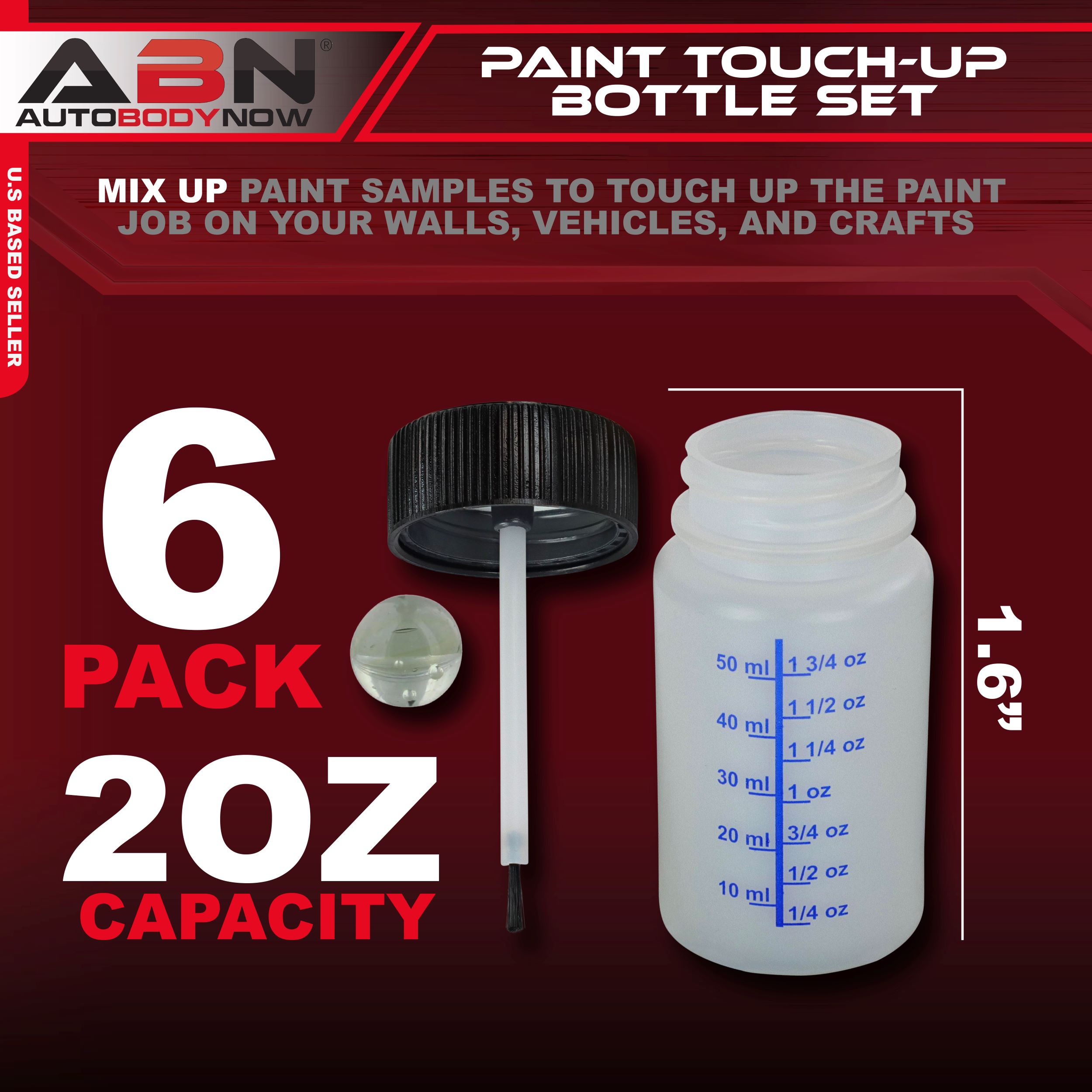 ABN Auto Paint Touch Up Bottles 2 Oz Empty Paint Bottles with Brush