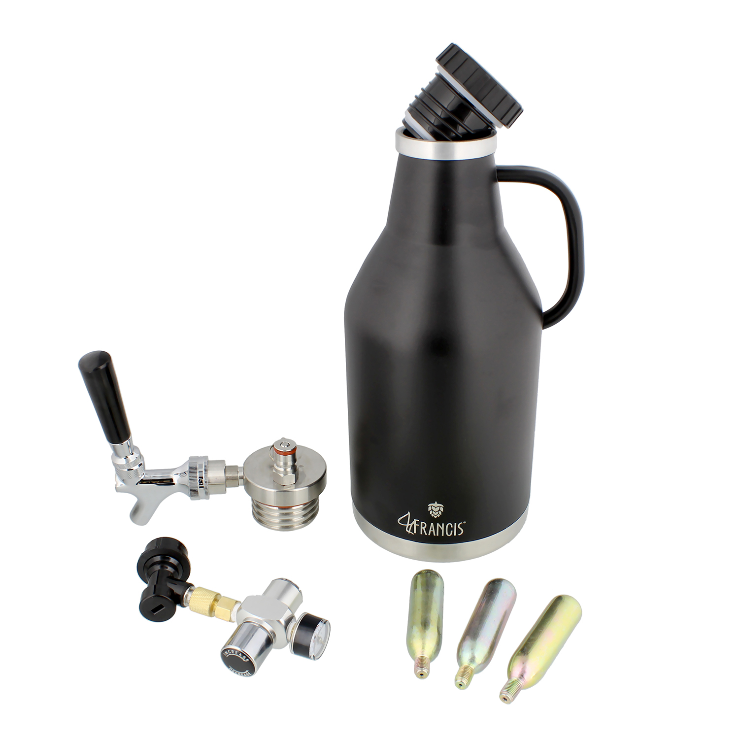 Pressurized Beer Growler 64oz CO2 Growler with Regulator & Tap eBay