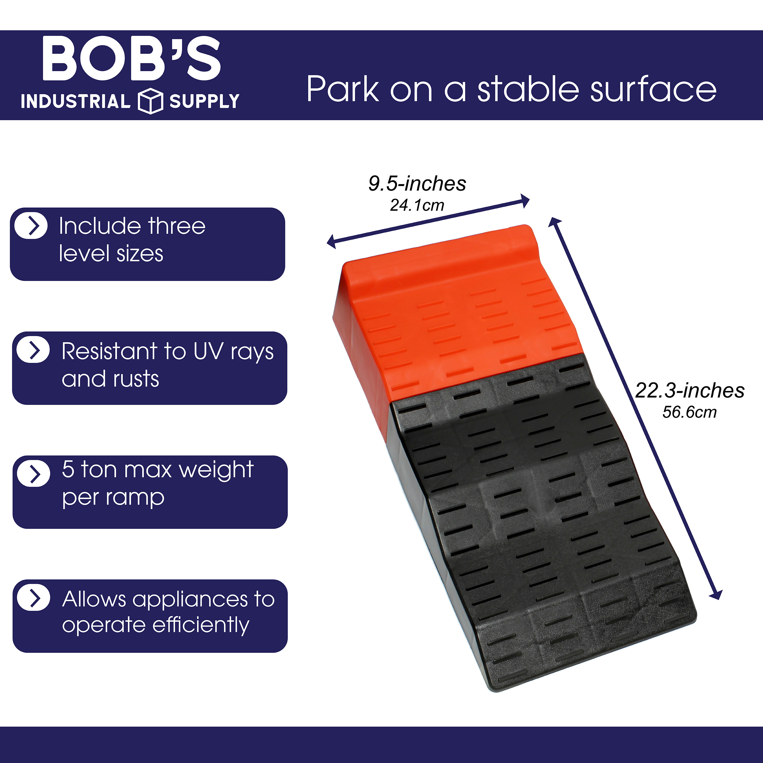 BISupply Tandem Axle Leveler Ramps 3 Step RV and Camper Leveling