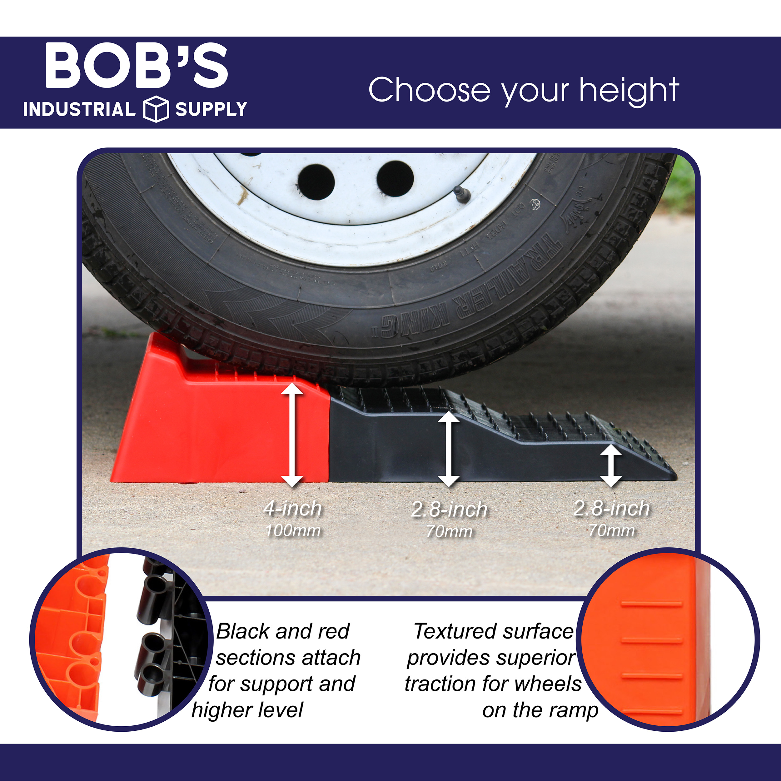 BISupply Tandem Axle Leveler Ramps 3 Step RV and Camper Leveling