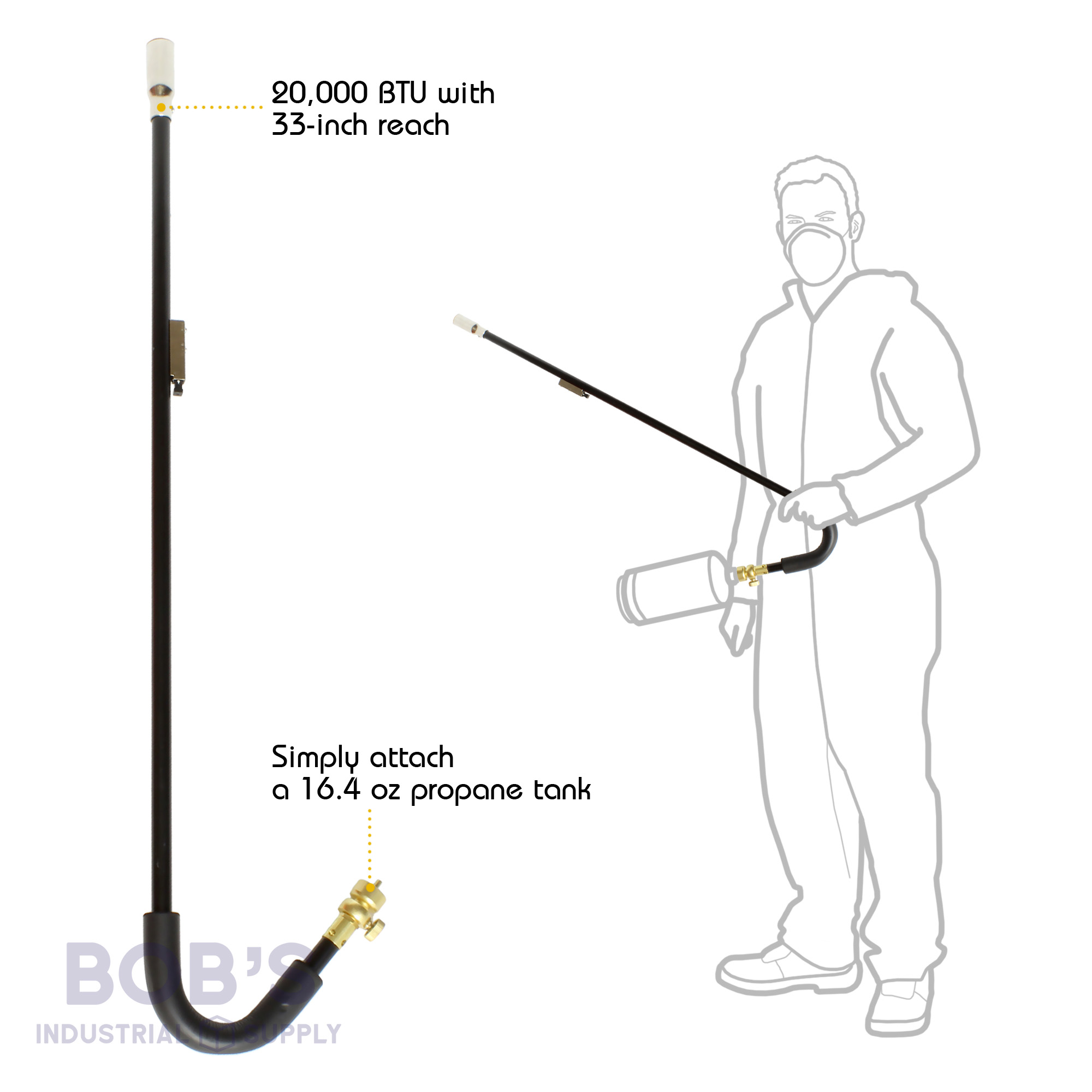 BISupply Self Igniting Weed Burner Propane Torch Kit 20,000 BTU