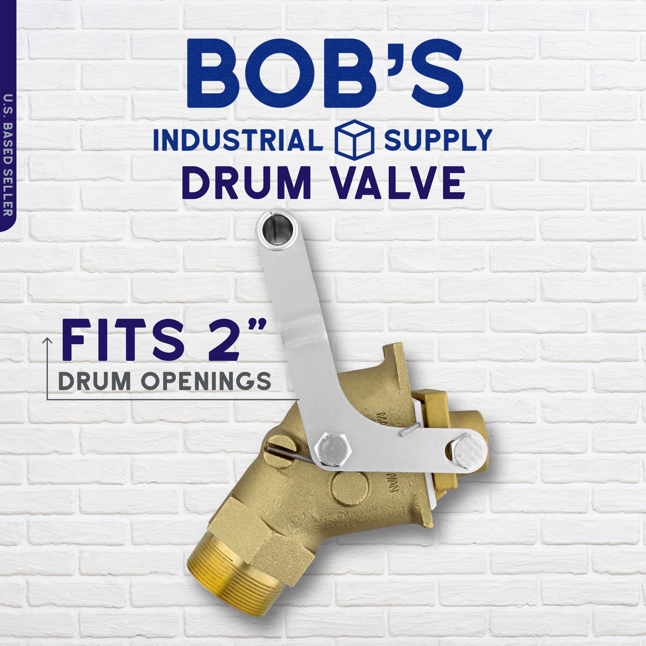 BISupply 2 Inch Drum Valve Brass Gate Valve Drum Bung Valve Barrel