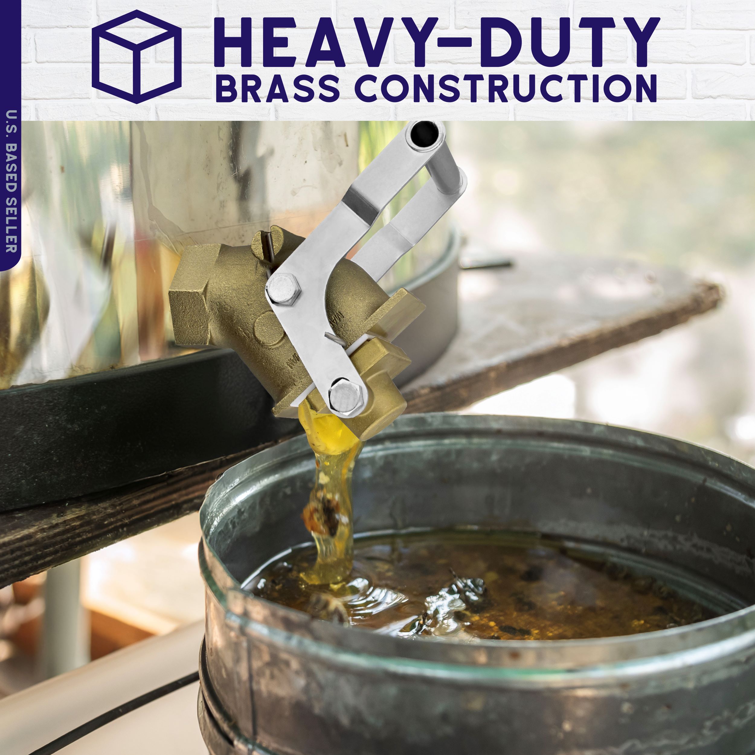 BISupply 2 Inch Drum Valve Brass Gate Valve Drum Bung Valve Barrel