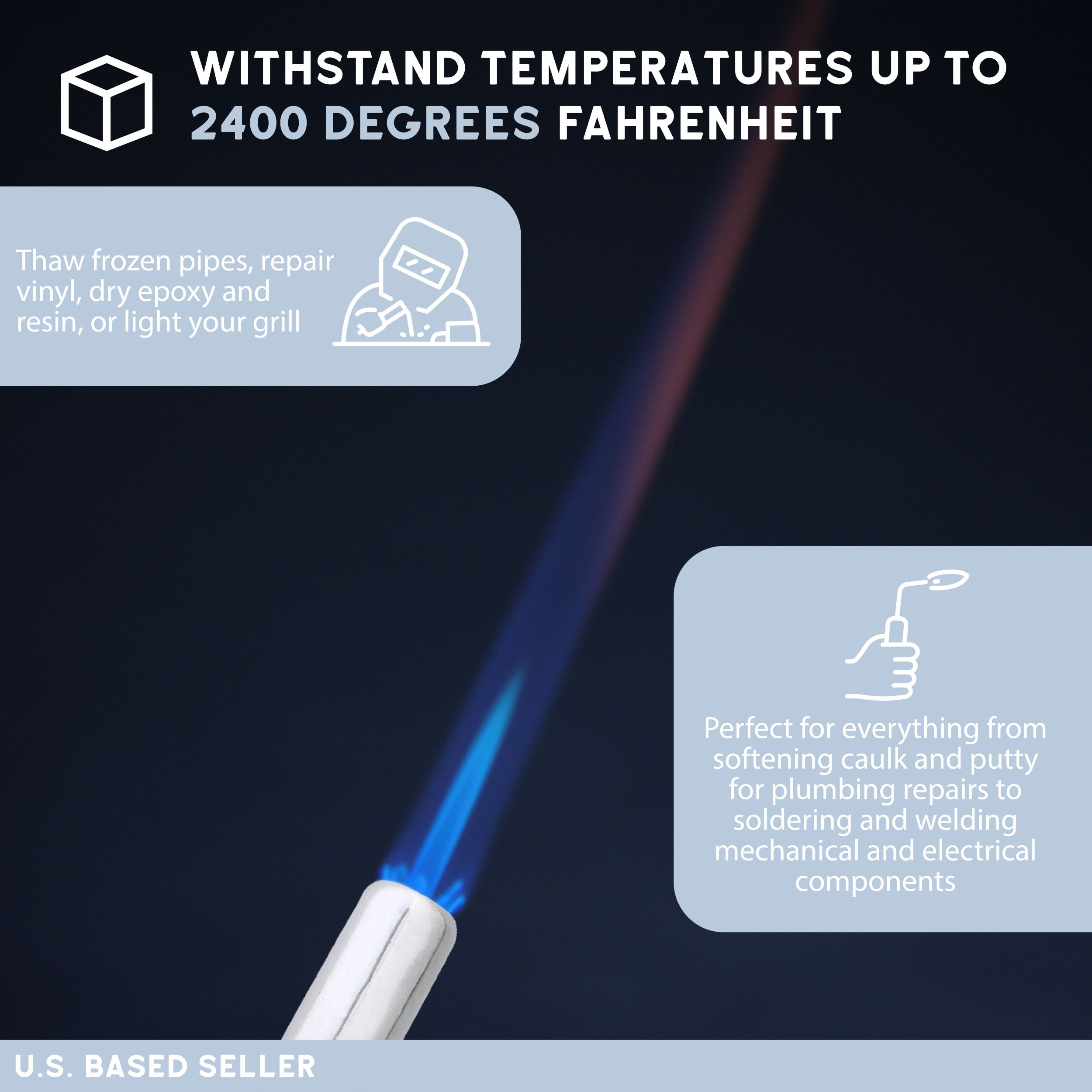 BISupply Self Igniting Propane Torch Kit Angled Burner Handheld Torch