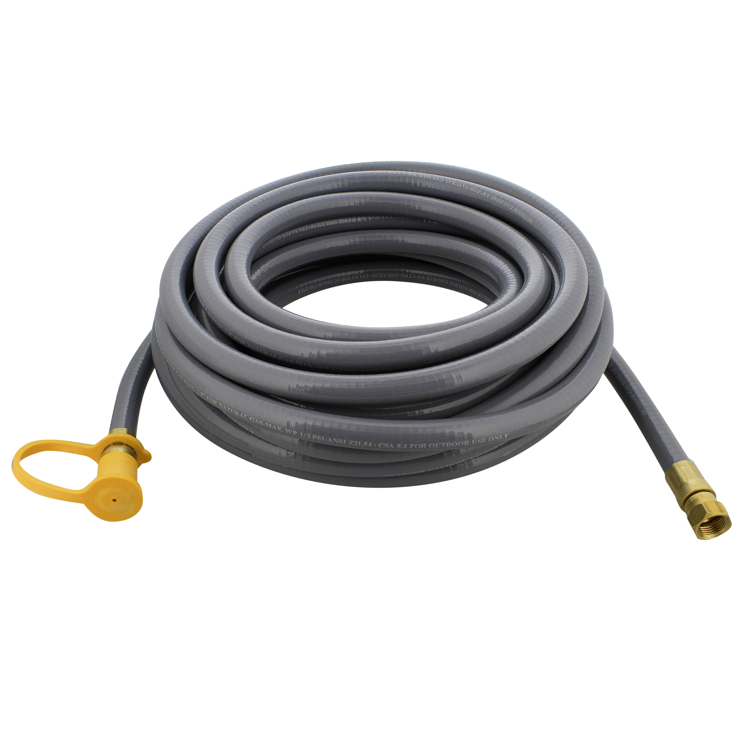 BISupply Natural Gas Grill Hose 36ft 3/8in Female Flare to 1/2in Male